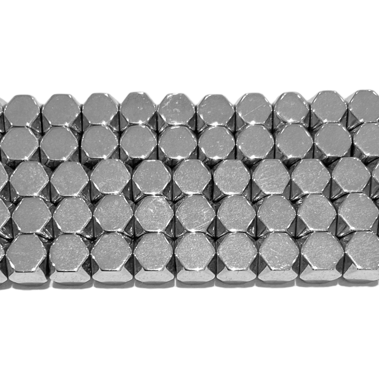 Fil de perle Hématite electroplaquée argentée claire HEA-54 - Foliesbijoux