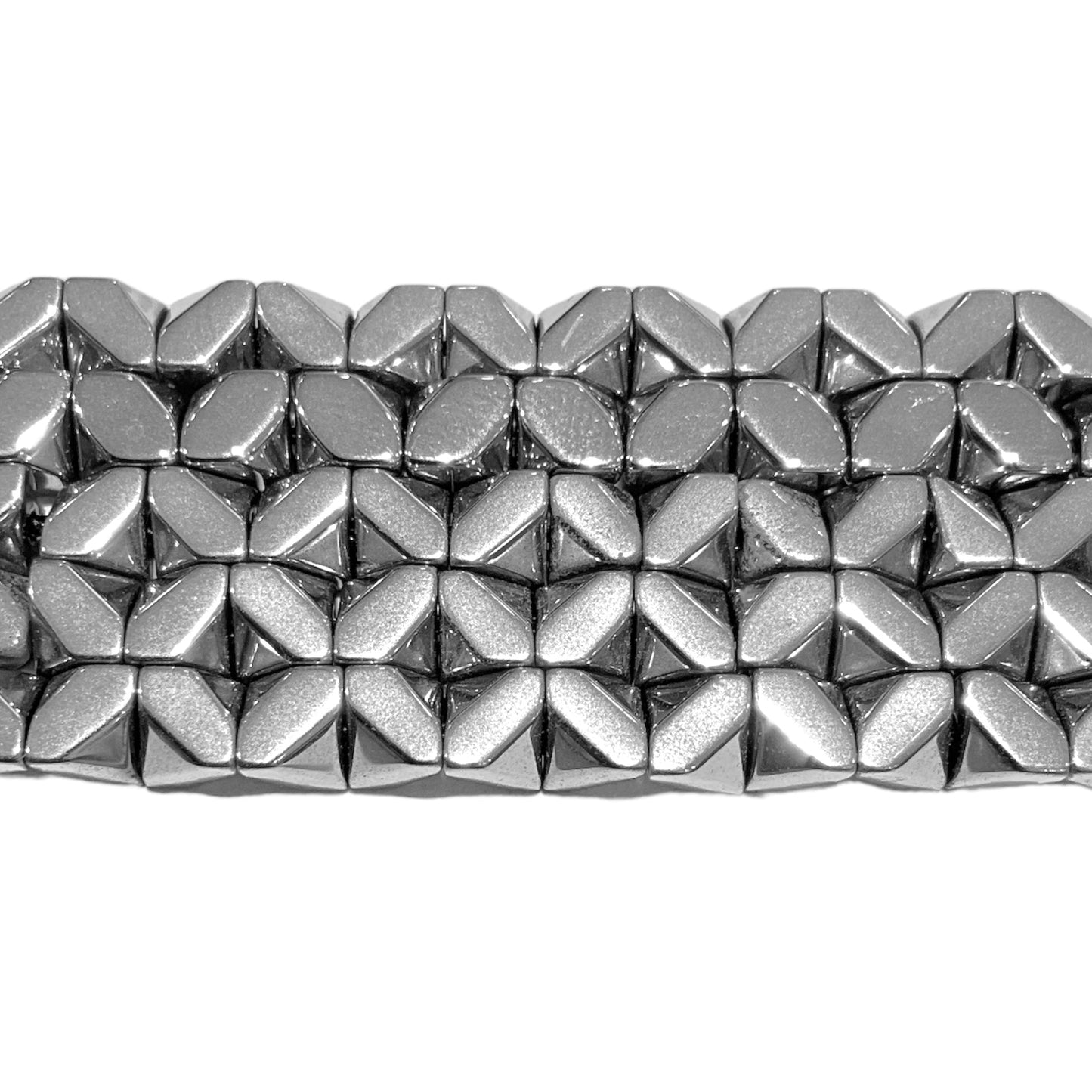 Fil de perle Hématite electroplaquée argenté claire HEA-55 - Foliesbijoux