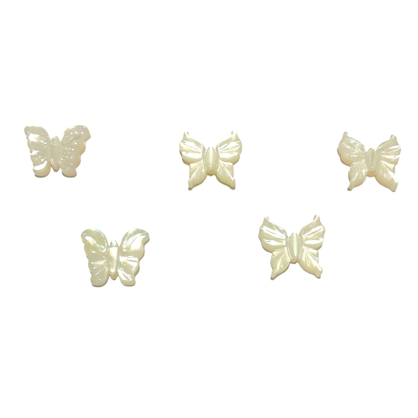 5 nacre forme papillon 10x12mm trou vertical - Foliesbijoux