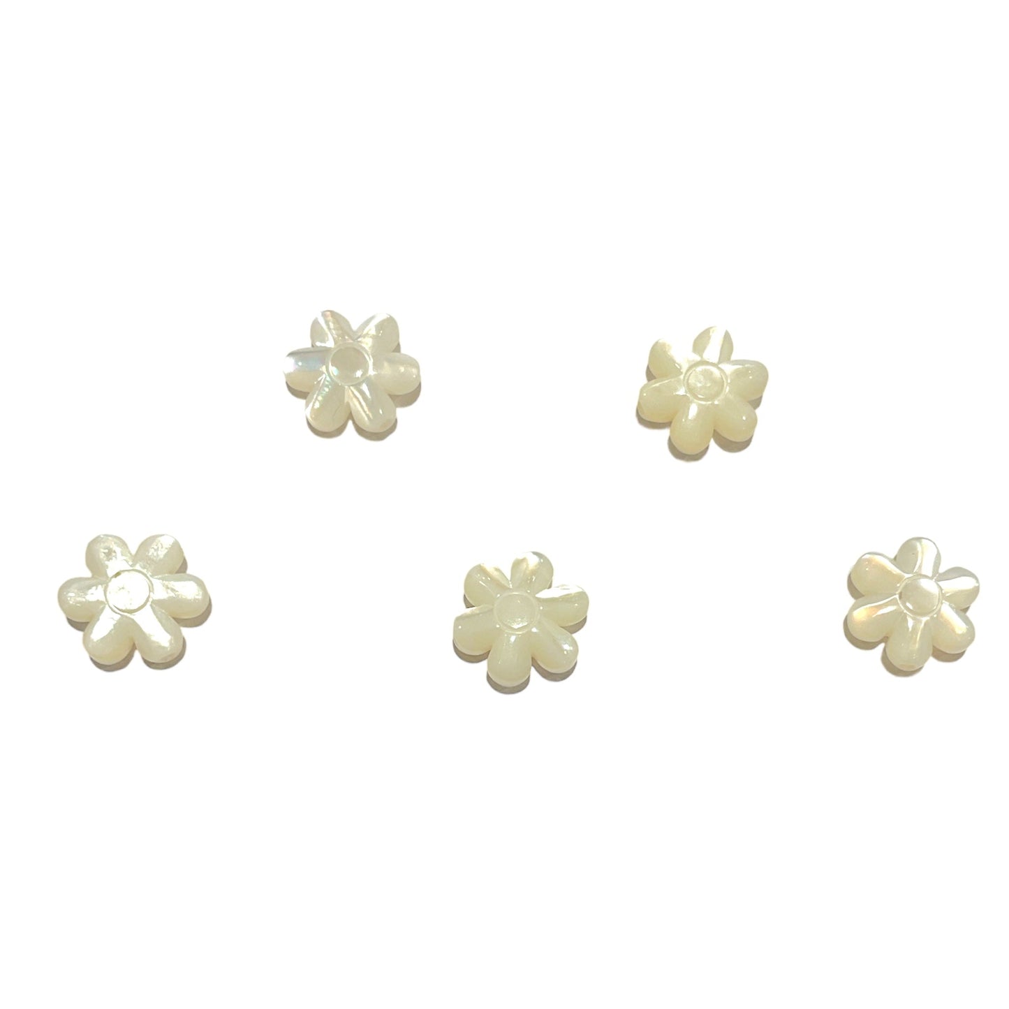 5 nacre forme marguerite 12mm trou vertical - Foliesbijoux