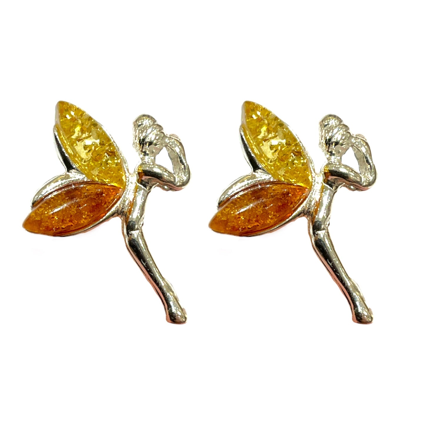 Boucle d'oreille fée en ambre & Argent 925 (#12) - Foliesbijoux