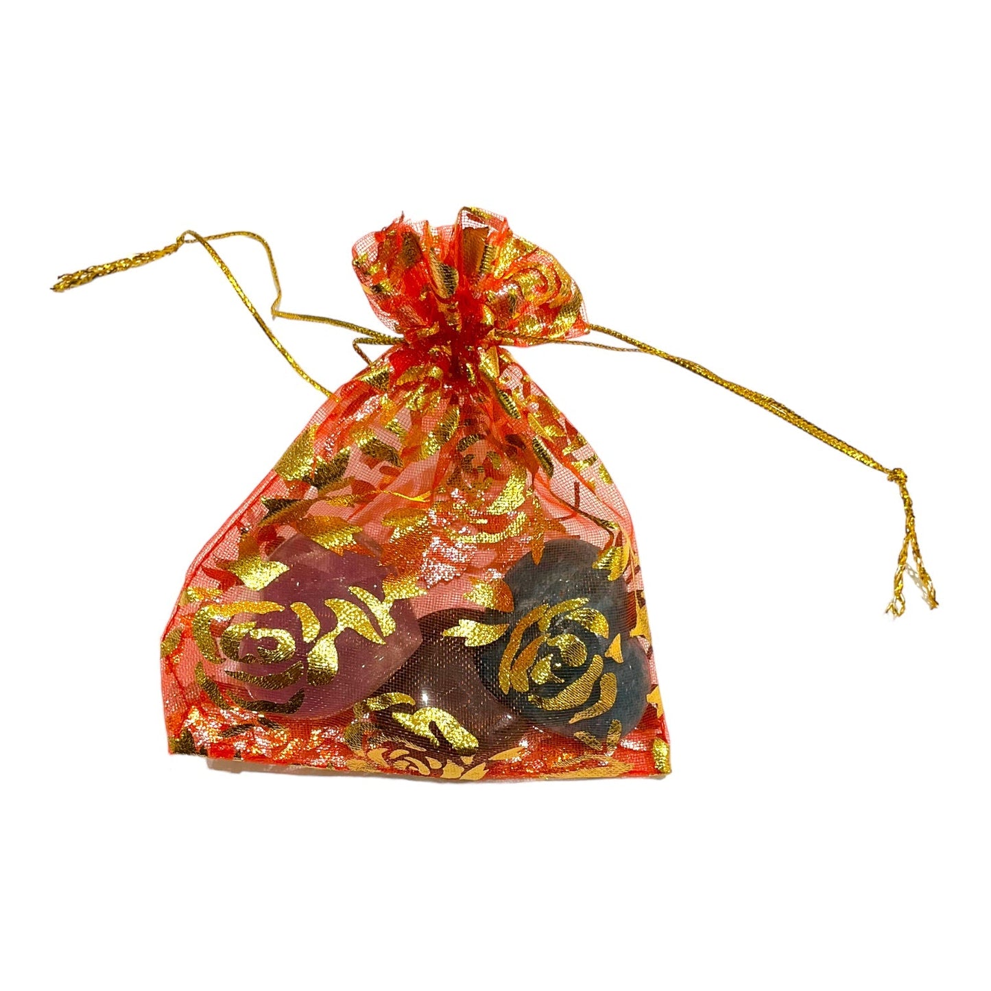 100 pochon organza rouge fleur 10 x 12 cm - Foliesbijoux