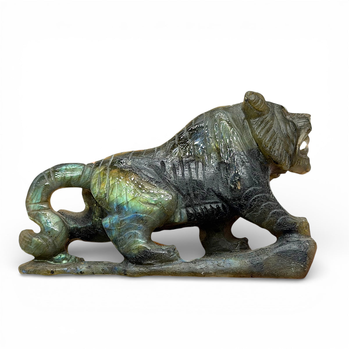 Figurine Tigre en Labradorite AA+ 11x4.5 cm (modèle unique nº45)