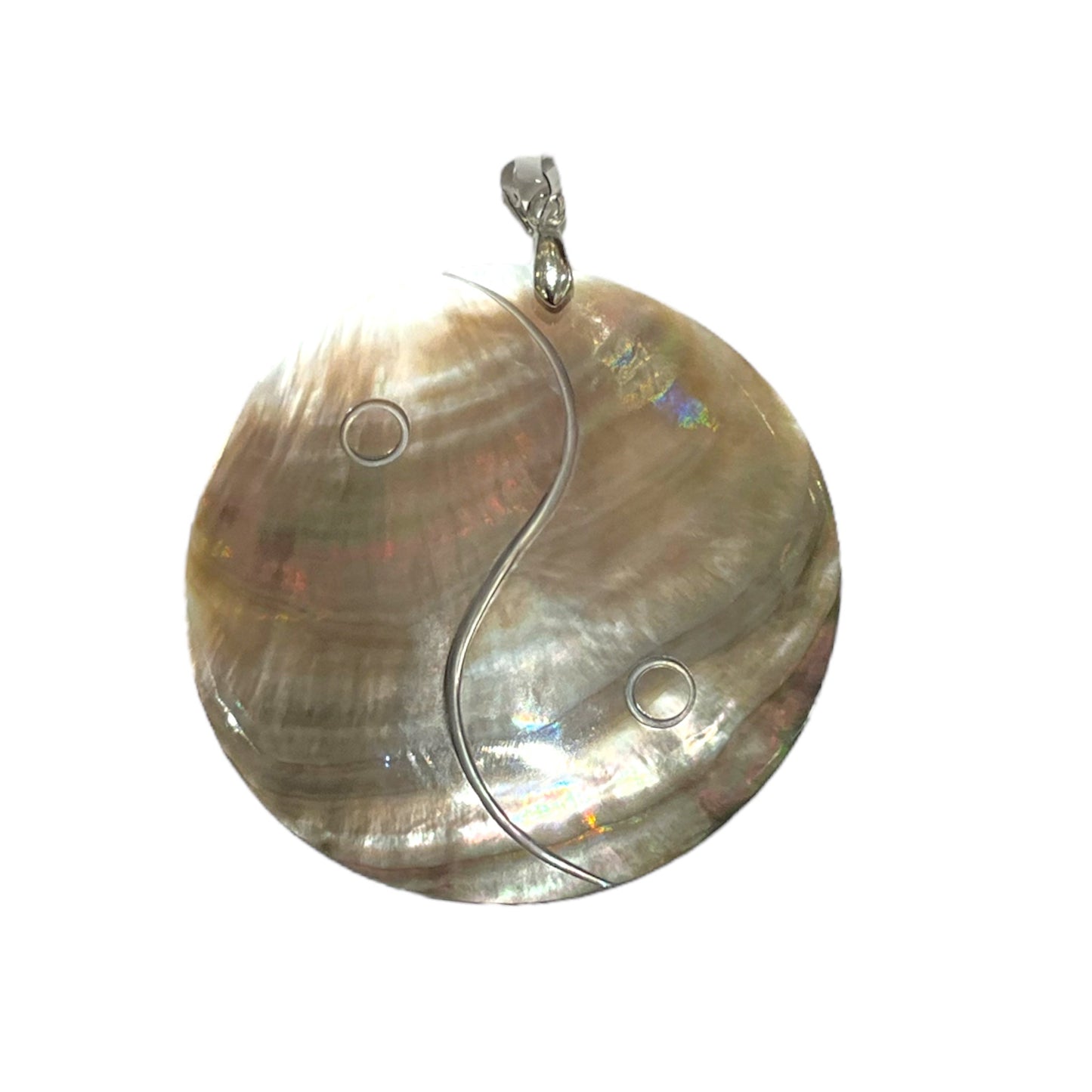 Pendentif yin yang en nacre d’abalone - Foliesbijoux