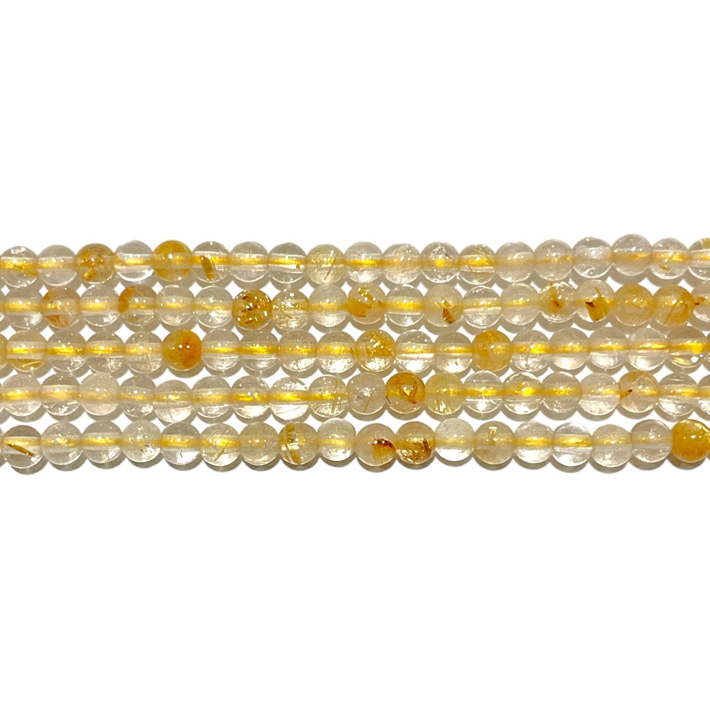 Fil de perle Quartz rutile A+ 3 mm - Foliesbijoux