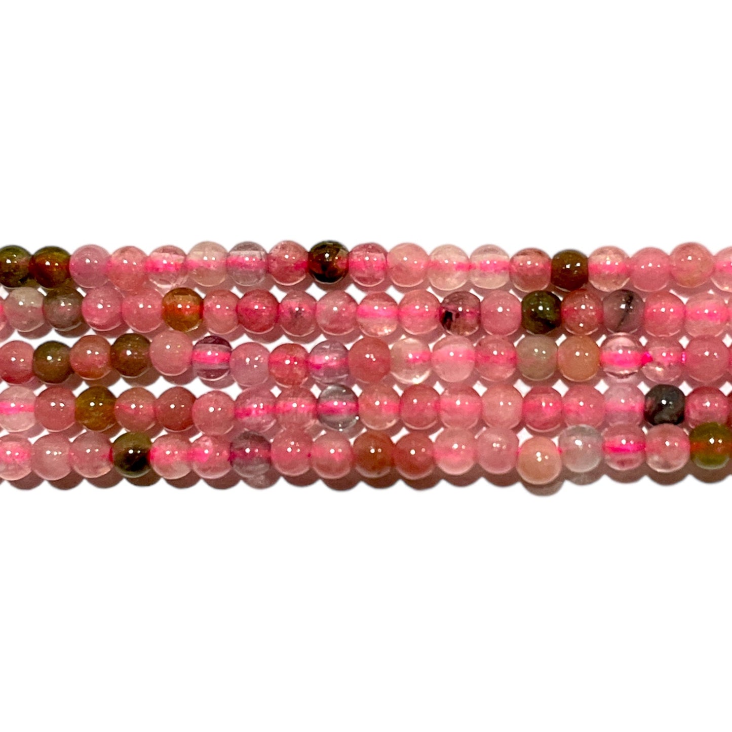 Fil de perle Tourmaline rose 2 mm A - Foliesbijoux