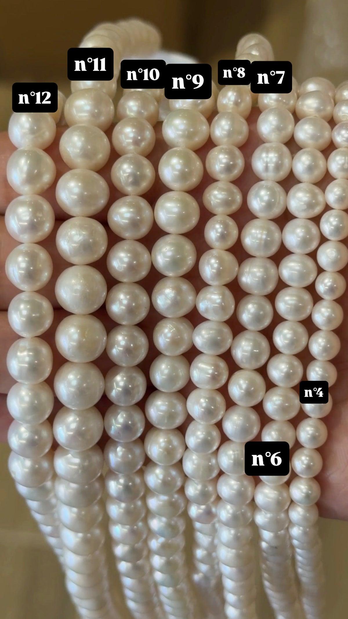Fil de perle d’eau douce 5-5.5 mm grade AAA (9 tailles disponible) (voir vidéo) — NEW
