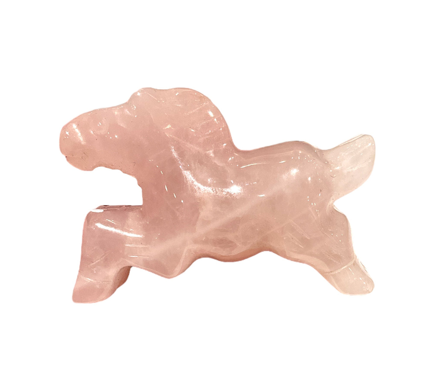 Figurine Cheval en Quartz rose - Foliesbijoux