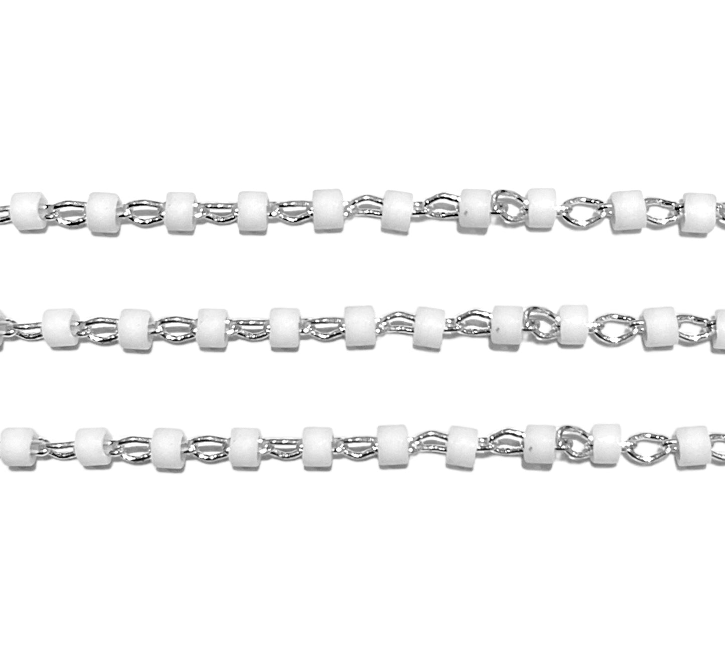 Chaîne argenté blanche au mètre laiton - Foliesbijoux