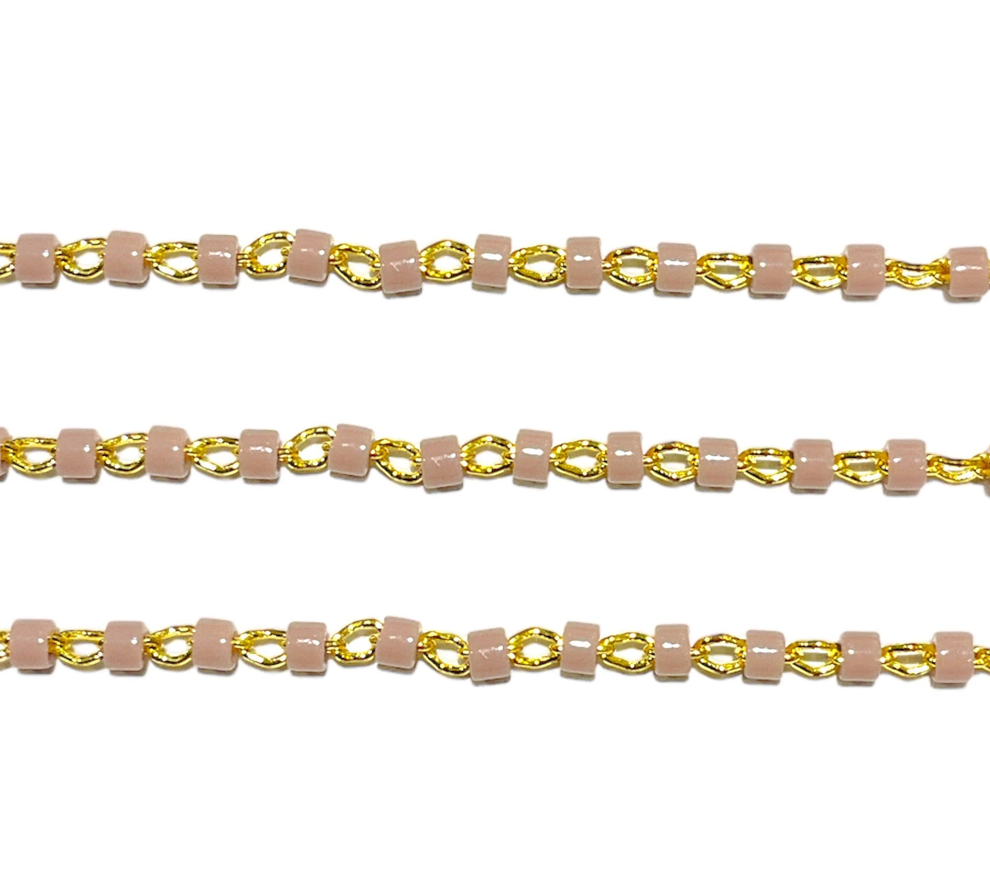 Chaîne dorée rose au mètre laiton - Foliesbijoux