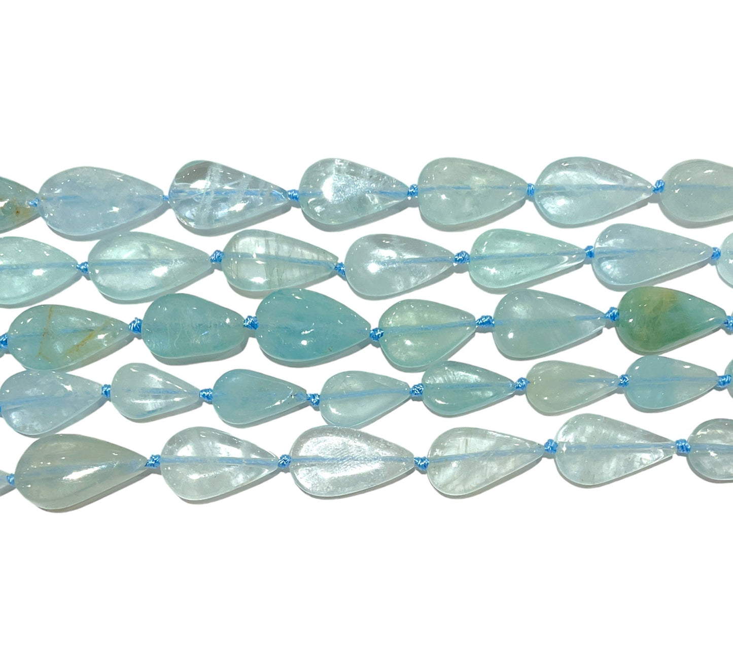 Fil de perle forme de goutte aigue marine A+ - Foliesbijoux