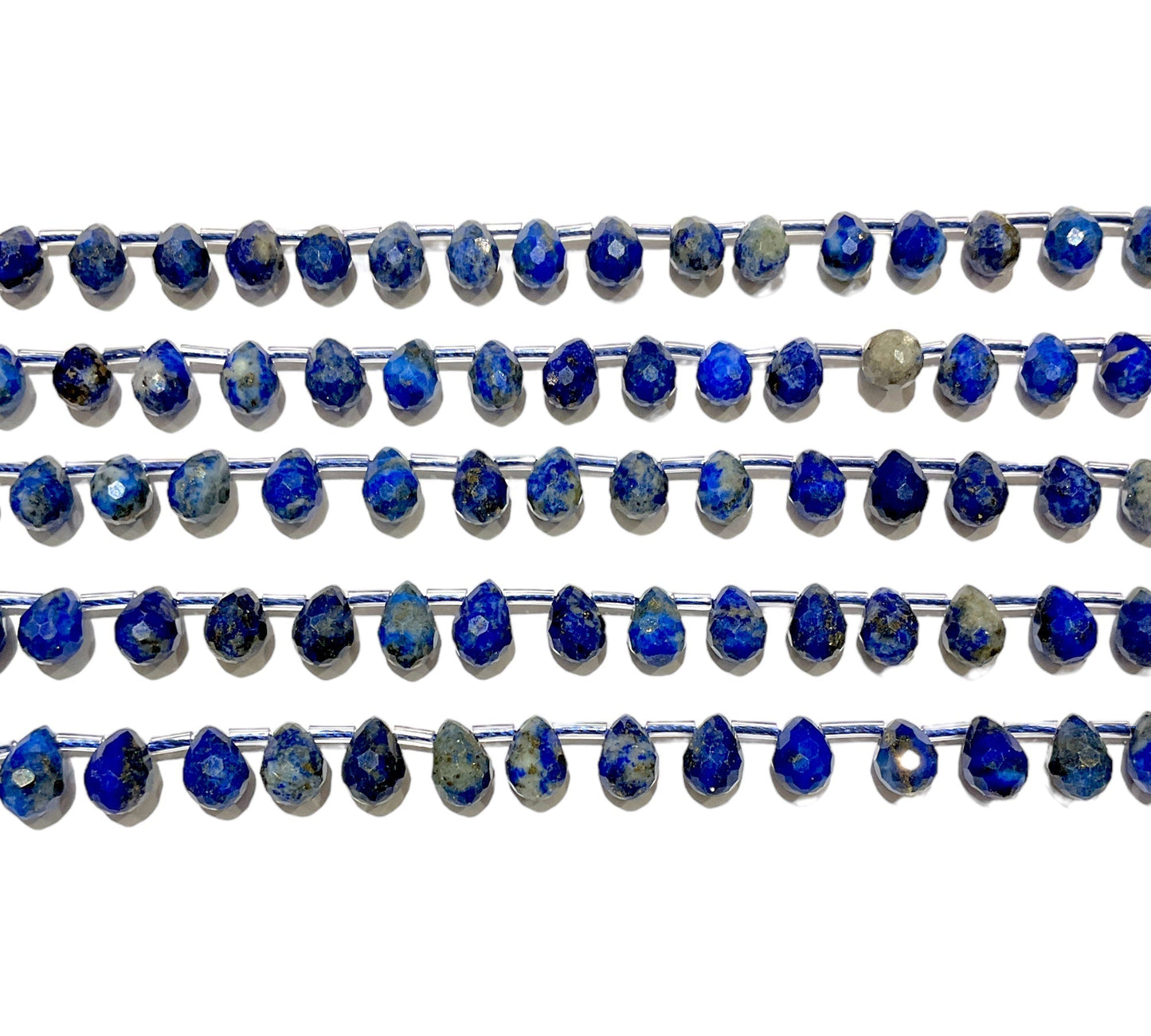 44 petits pendentifs Lapis lazuli goutte facetté - Foliesbijoux