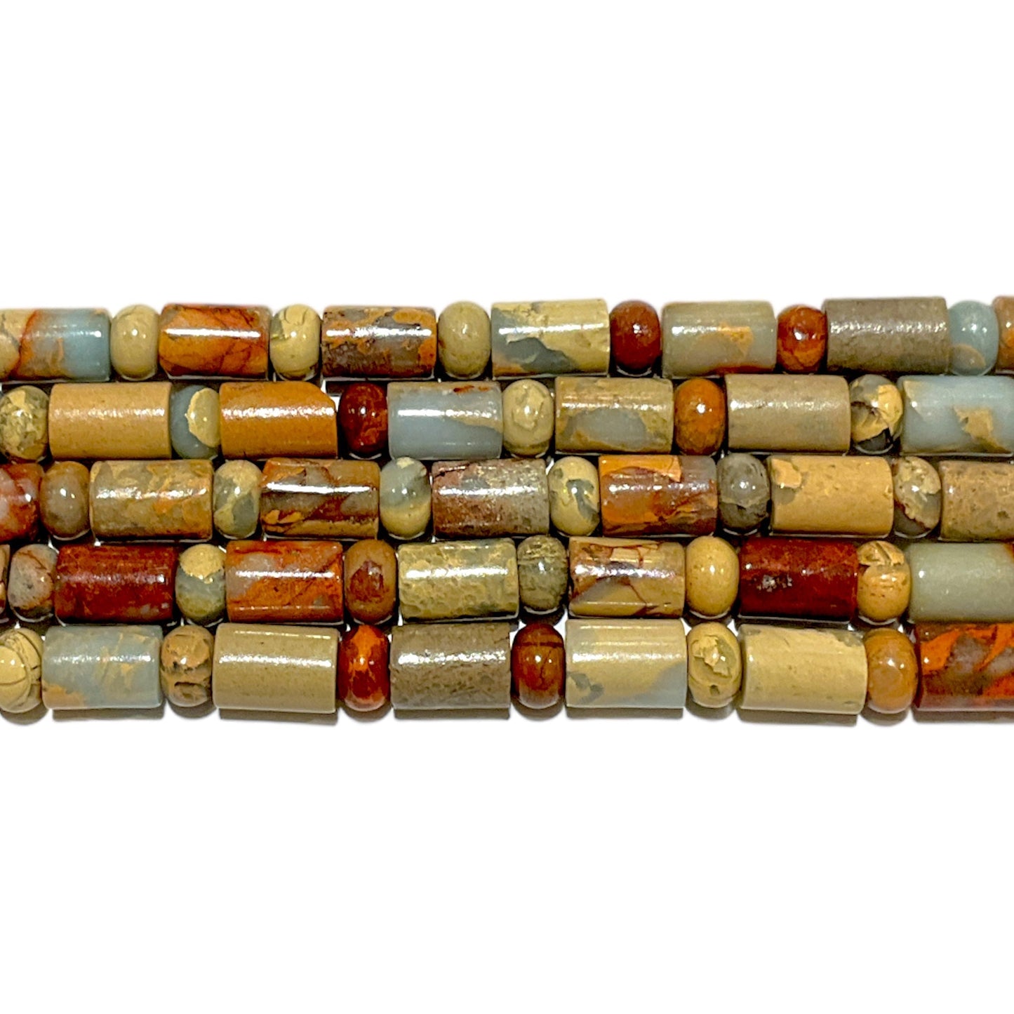 Fil de perles tubes x rondelle Jaspe - Foliesbijoux