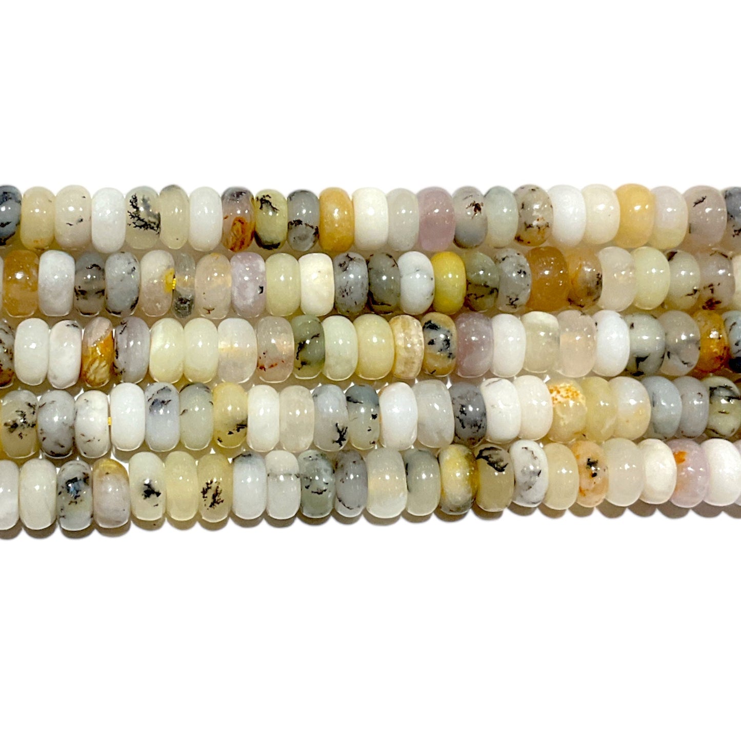 Fil de perle rondelle opale jaune 2 x 3 mm - Foliesbijoux