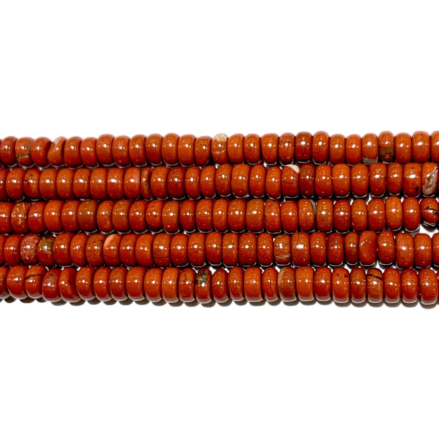 Fil de perle rondelle Jaspe rouge 2 x 3 mm - Foliesbijoux