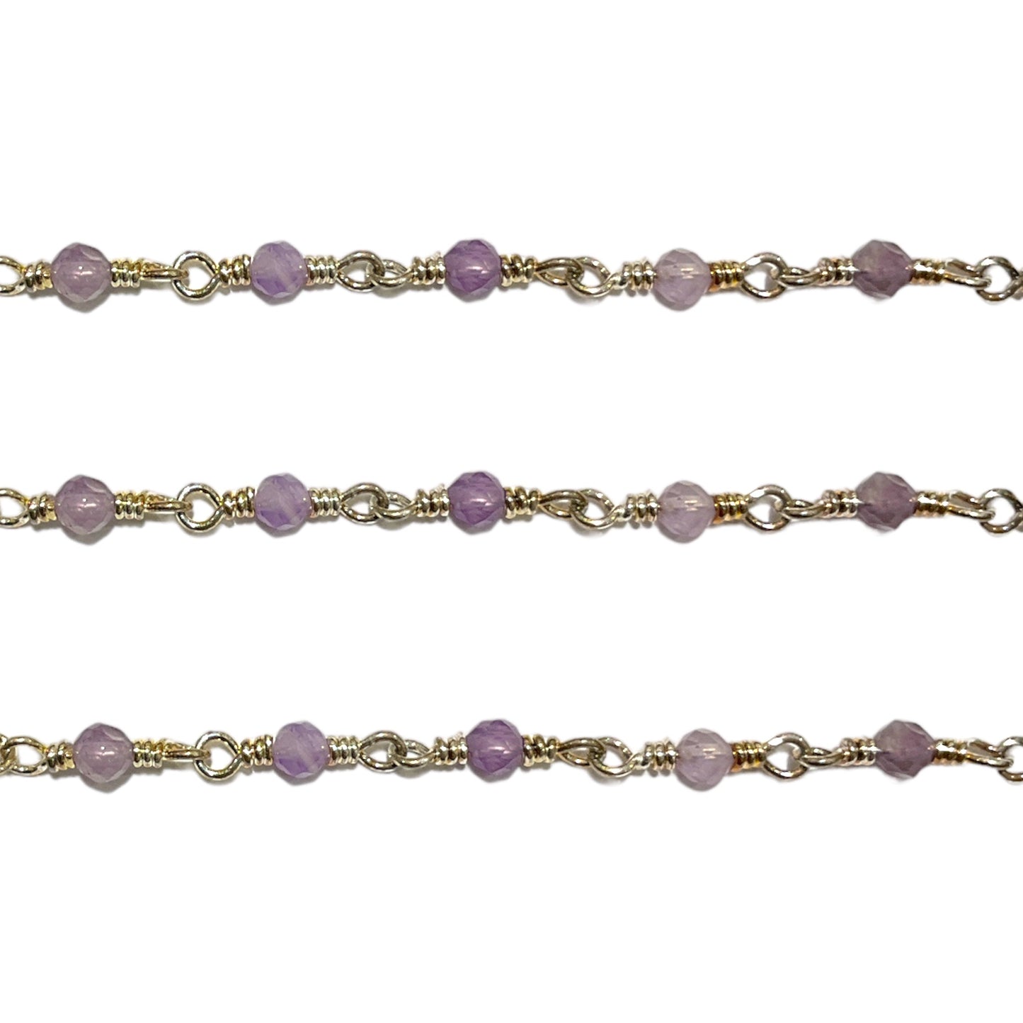 Chaîne au mètre en Améhyste laiton 2 mm - Foliesbijoux