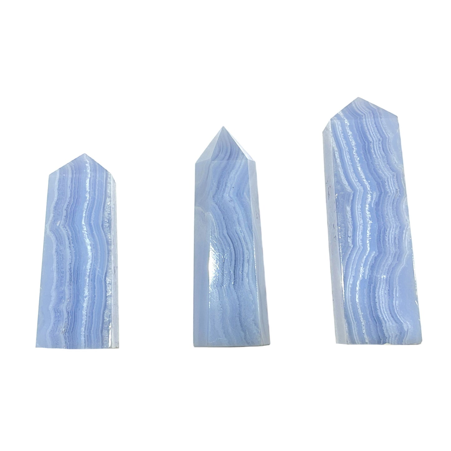 Pointe en Calcédoine bleue AAA - Foliesbijoux