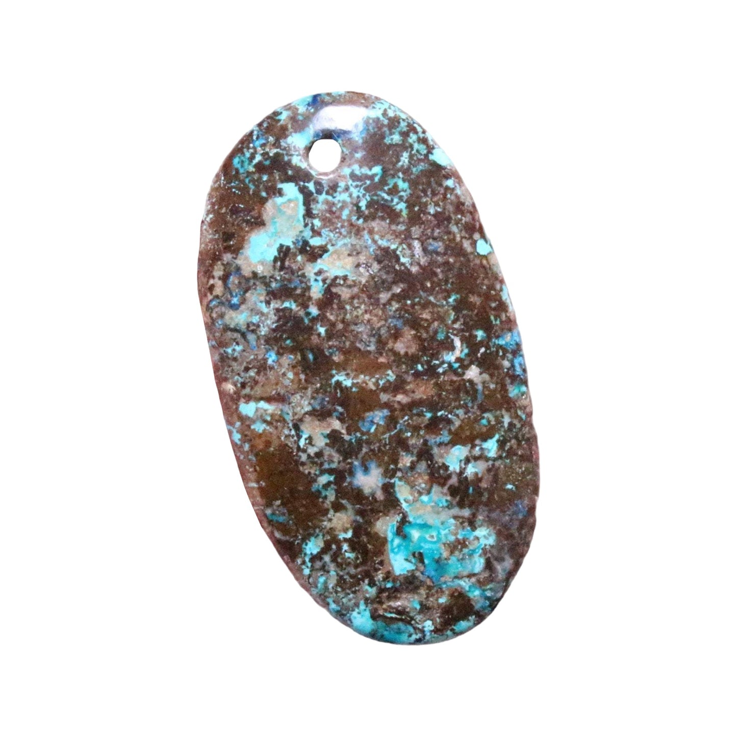 Pendentif Chrysocolle forme Libre percé devant - Foliesbijoux