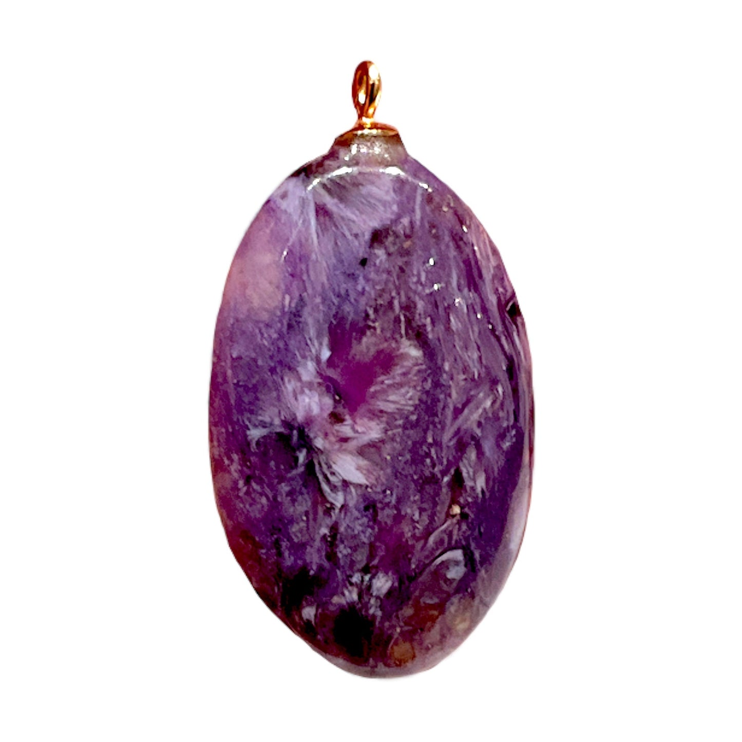 Pendentif ovale Charoite - Foliesbijoux