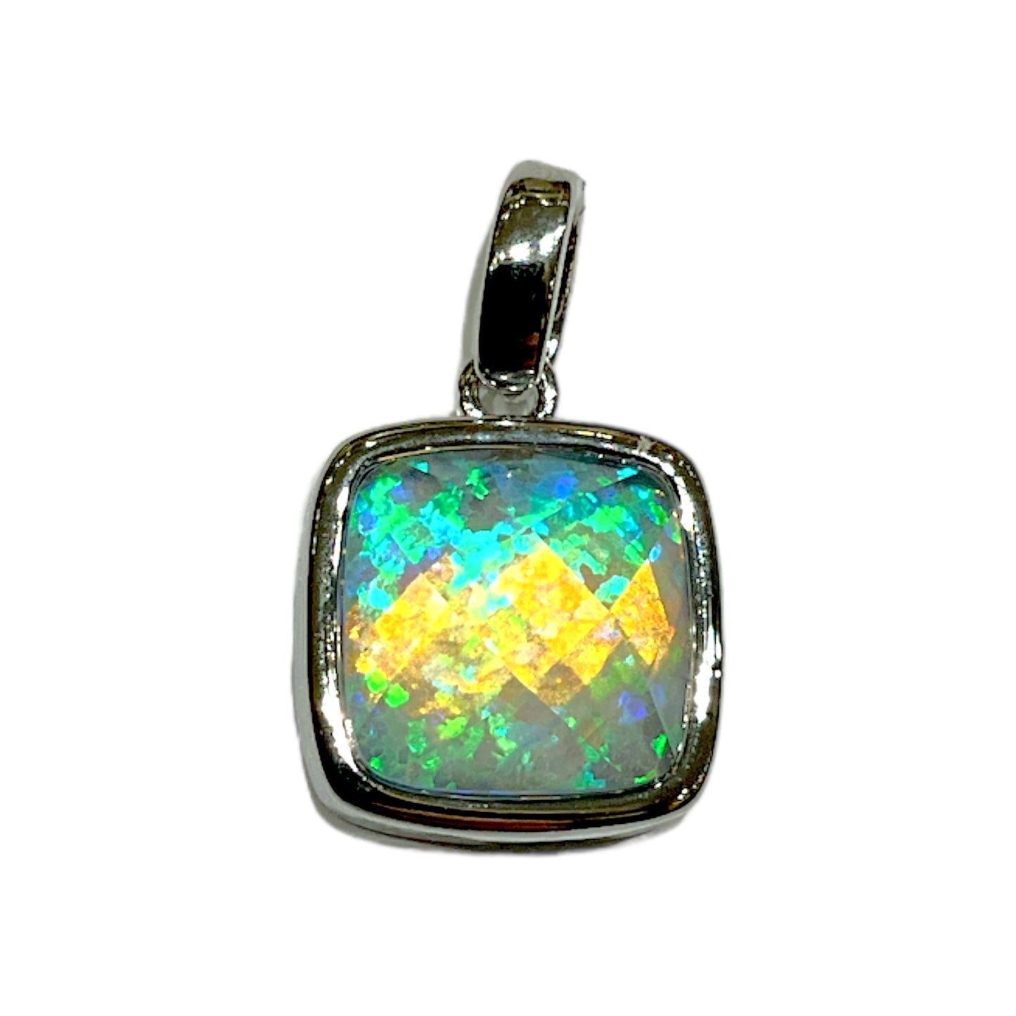 Pendentif imitation Opale 7P - Foliesbijoux