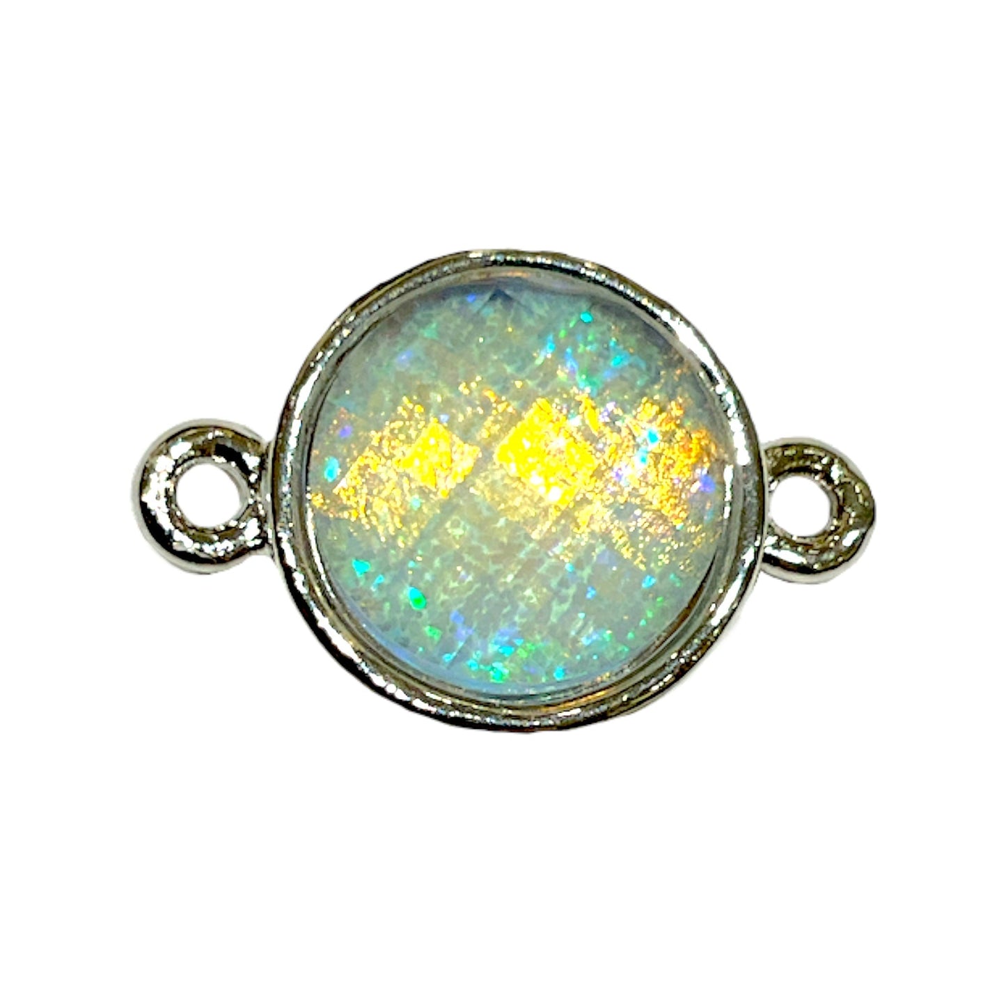 Pendentif connecteur opale synthétique Opale 1C - Foliesbijoux