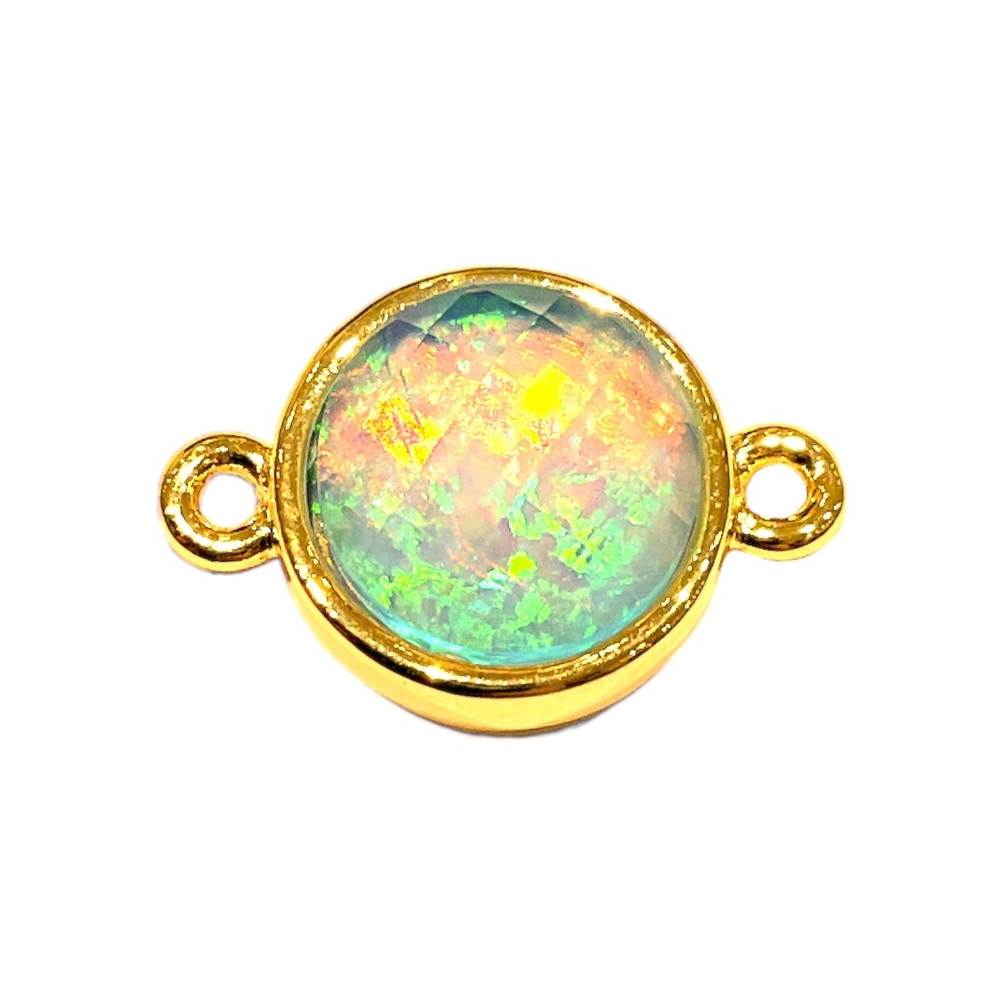 Pendentif connecteur opale synthétique 5C - Foliesbijoux