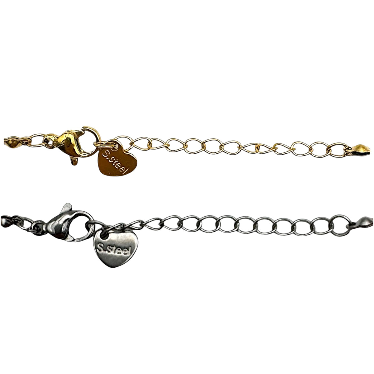 Collier en pierre naturelle facetté 3x4mm acier inoxydable doré/argenté (31 pierres disponibles)