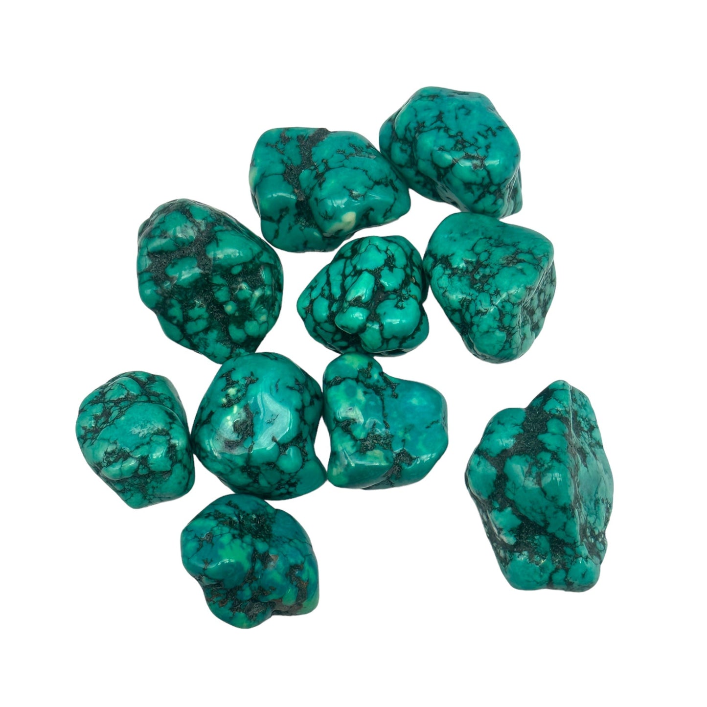 Pierre roulée en Turquoise de Chine stabilisée - Foliesbijoux