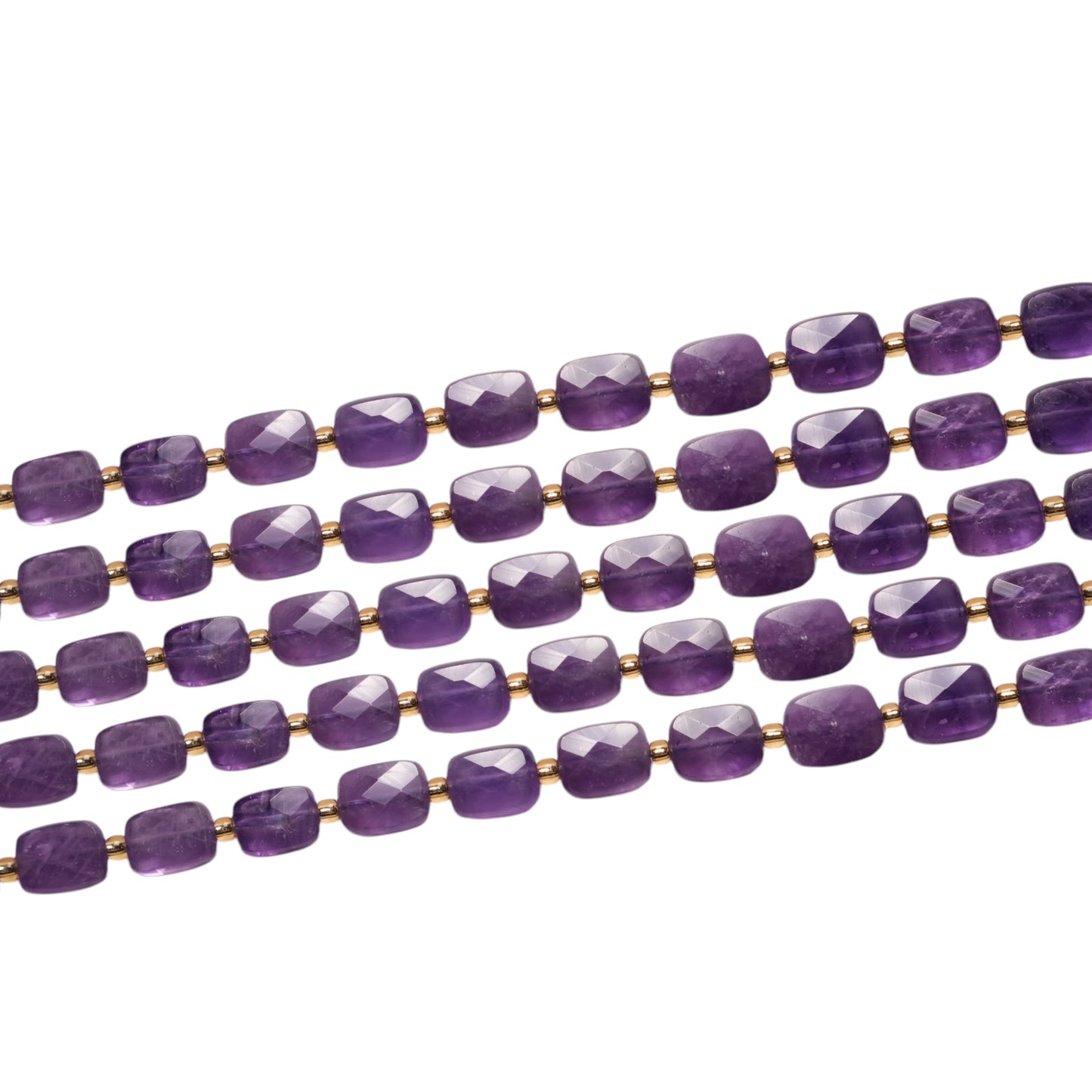 Fil de 32 Améthyste rectangulaire 8x10 mm - Foliesbijoux