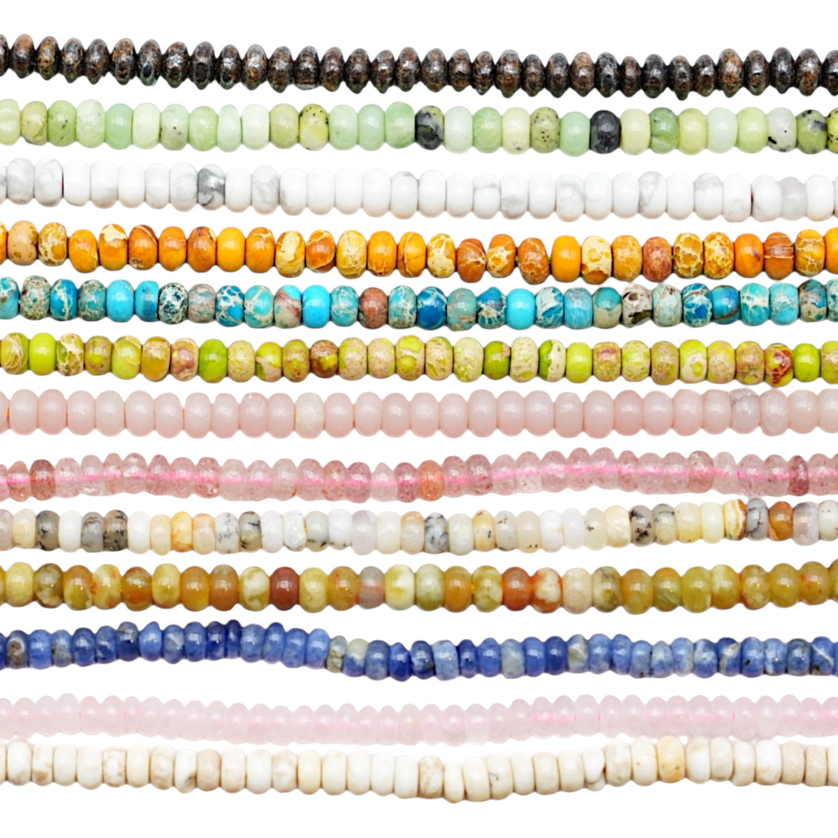 Fil de perles rondelles 2,5x4 mm (14 pierres disponibles)