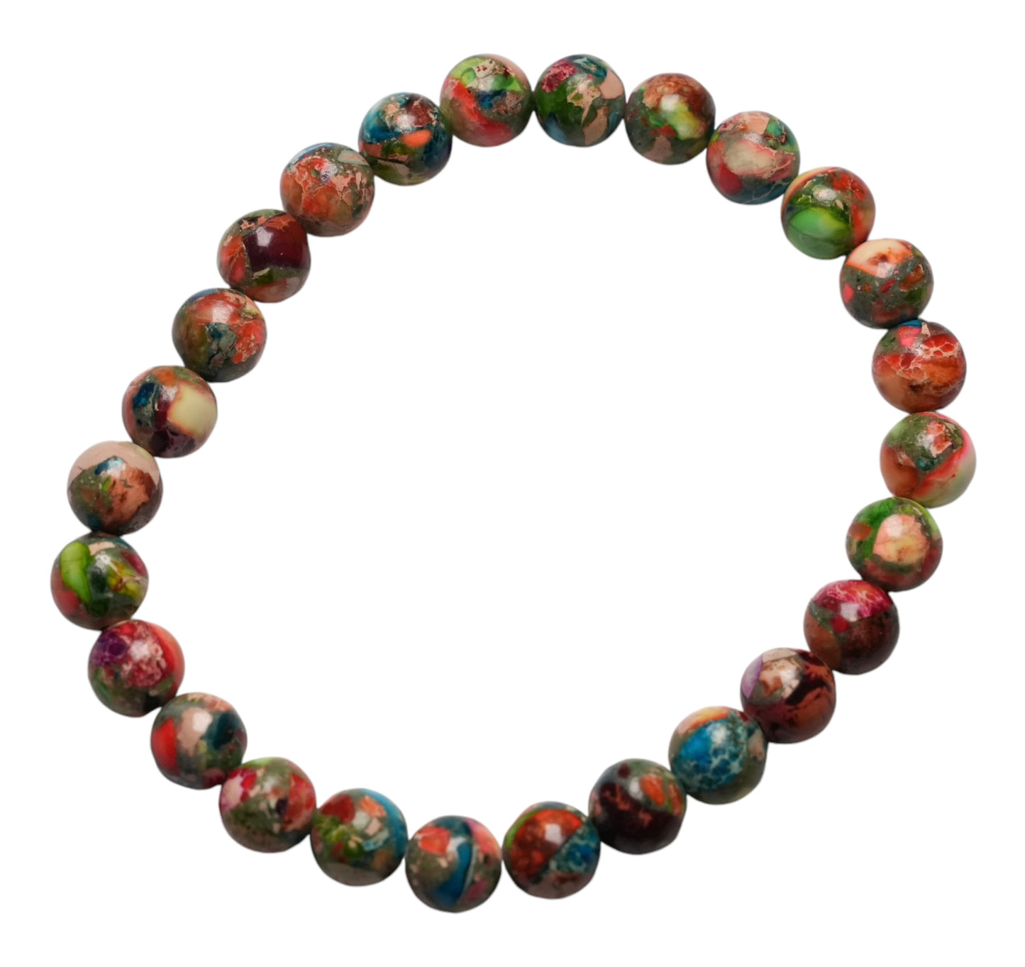 Bracelet Jaspe impérial vert orange chauffé pour enfant - Foliesbijoux