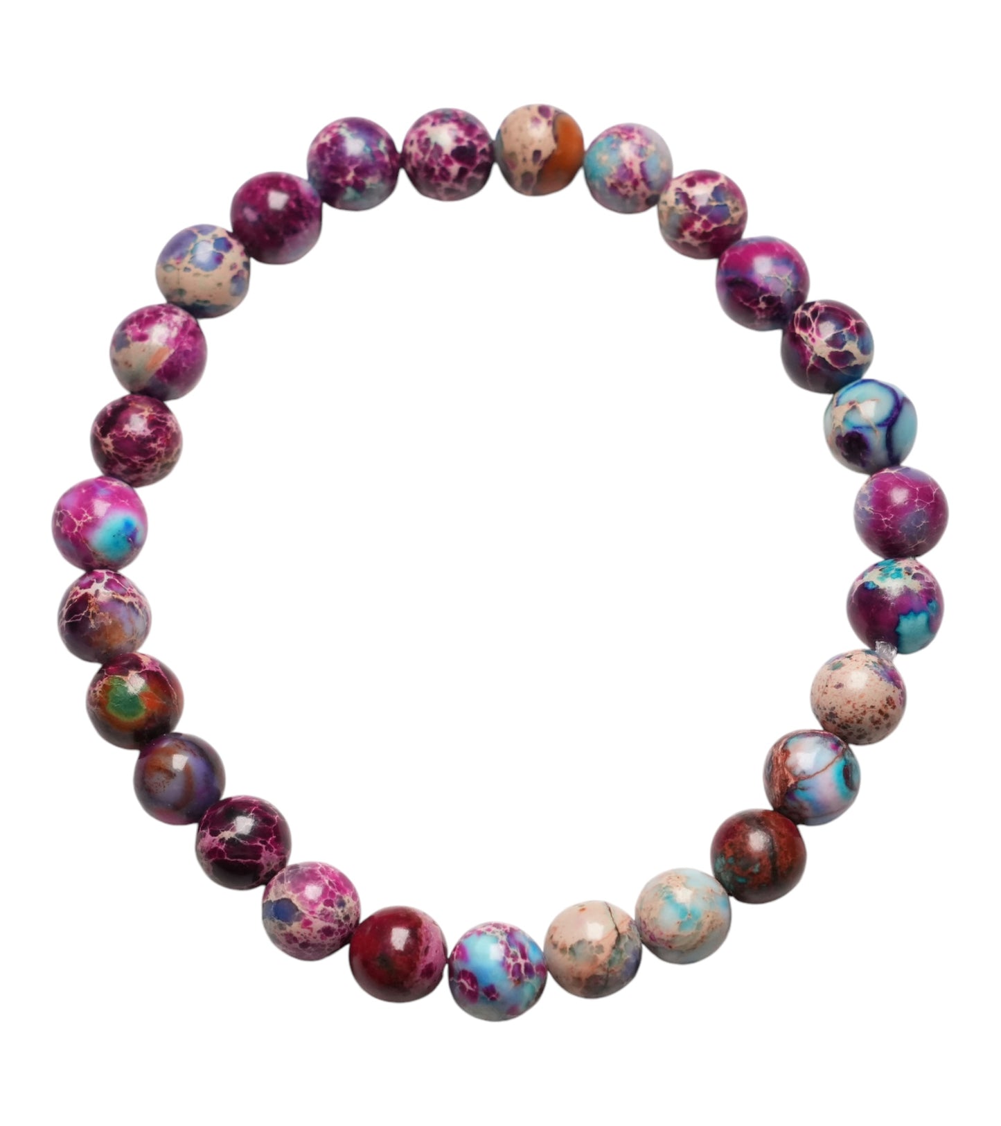 Bracelet Jaspe impérial bleu violet chauffé pour enfant - Foliesbijoux