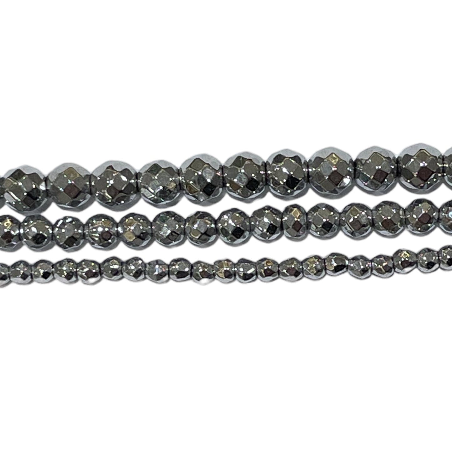 Fil de perle Hématite electroplaquée argentée claire - Foliesbijoux