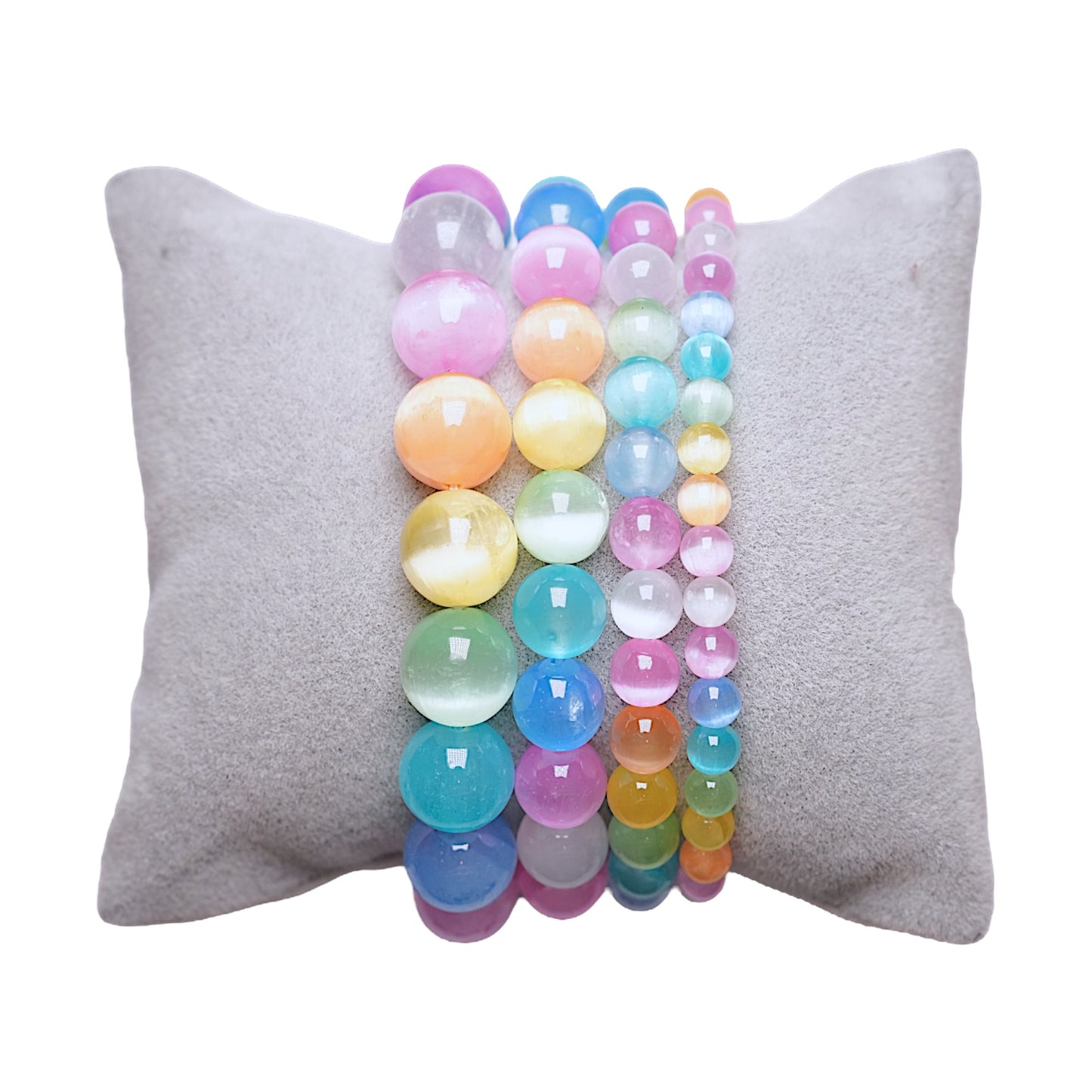 Bracelet Selenite chauffée Arc en ciel - Foliesbijoux