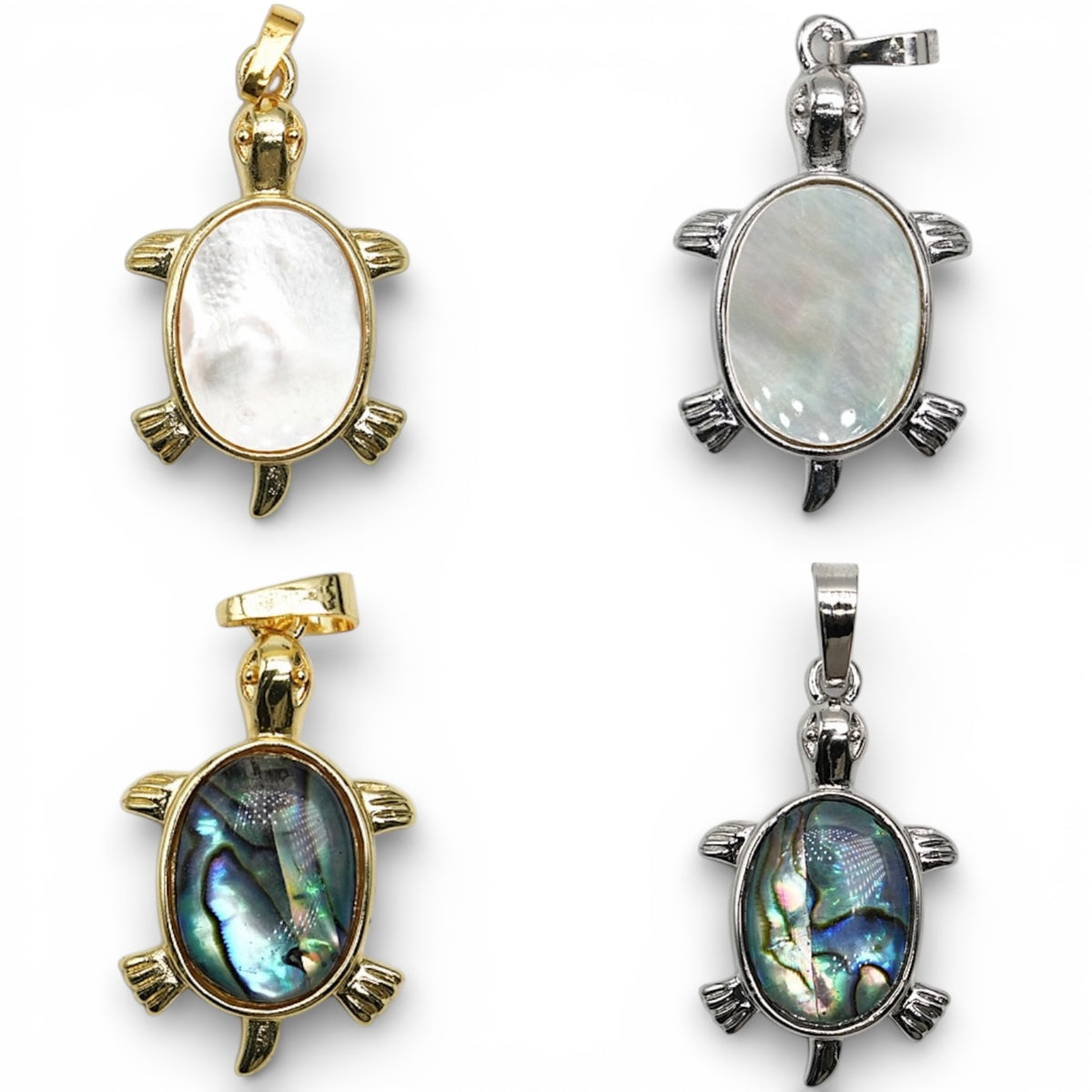 Pendentif petite tortue 3x2 cm nacre/ormeau