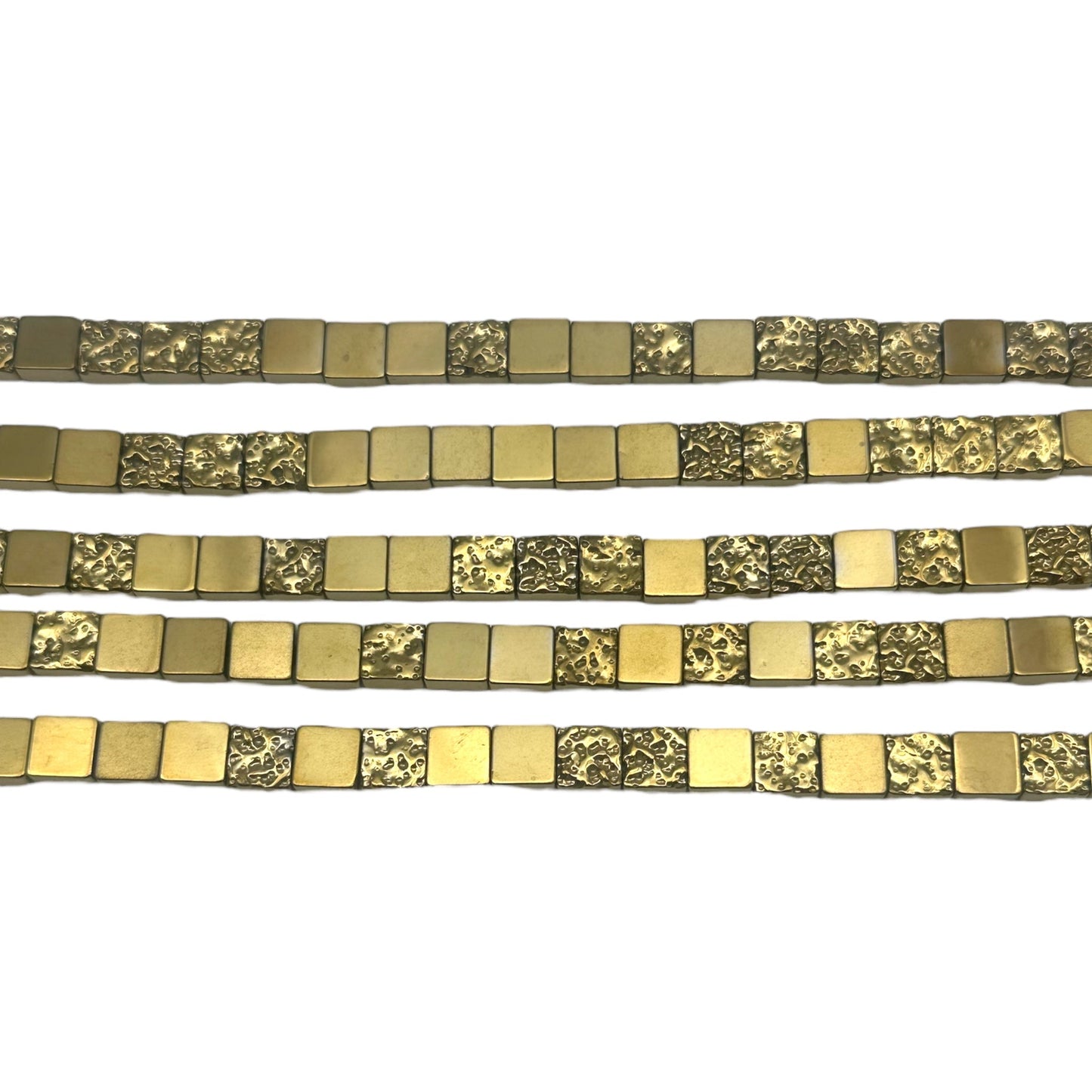 Fil de perle Hématite electroplaquée dorée/bronze HED-114 - Foliesbijoux