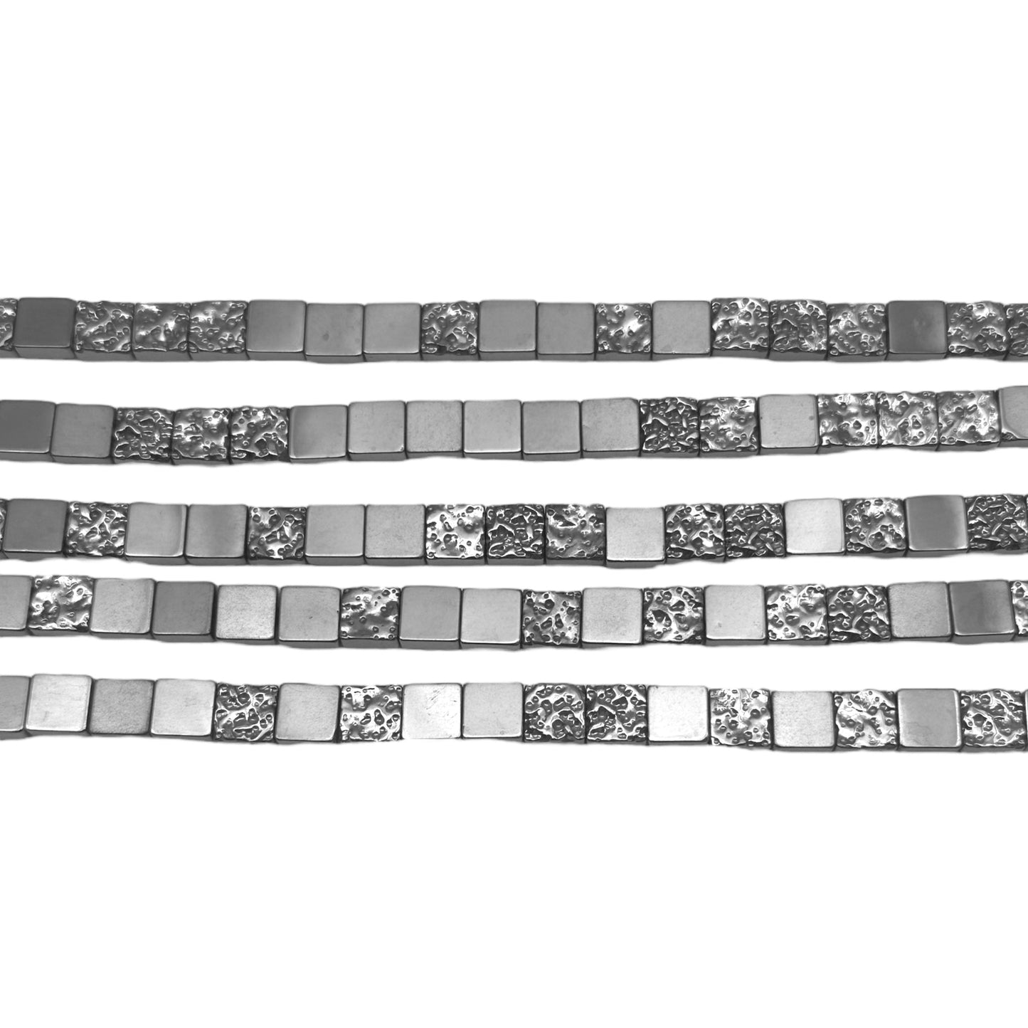 Fil de perle Hématite electroplaquée argenté claire HEA-114 - Foliesbijoux