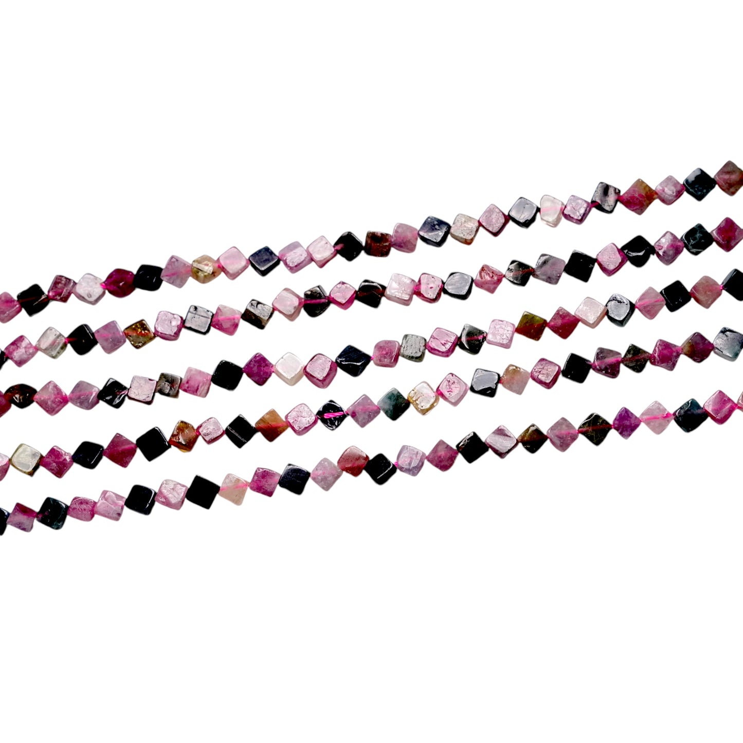 Fil de Tourmaline multicolore 6x6 mm #1 - Foliesbijoux