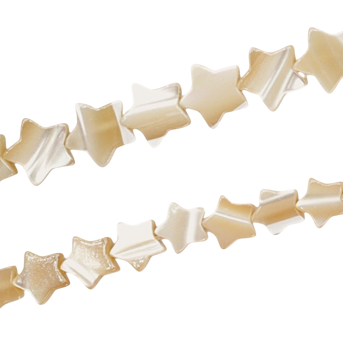 Golden mother-of-pearl star bead string