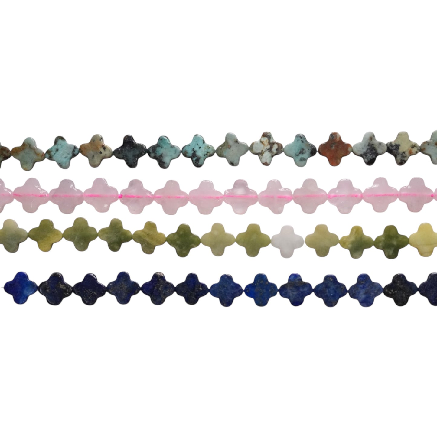 Fil de perle Trèfle 8 mm (13 pierres différentes) - Foliesbijoux