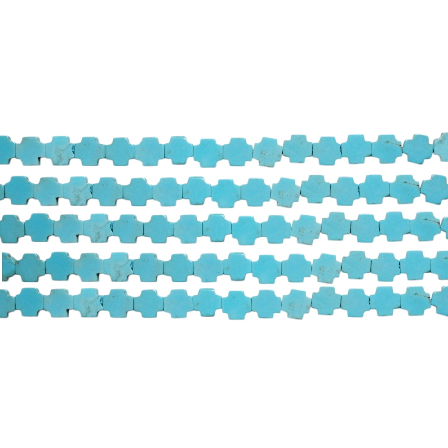 Fil Turquoise de Chine croix 8 mm - Foliesbijoux