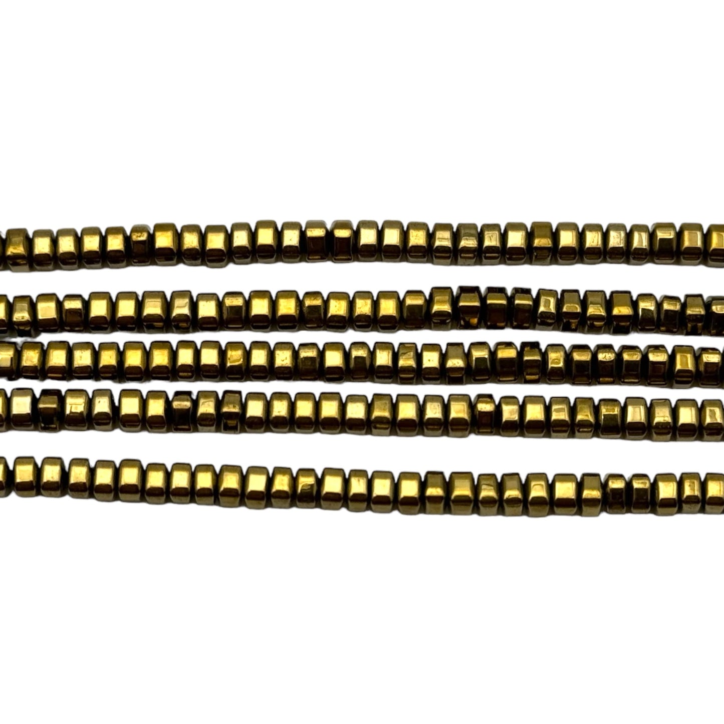 Fil de perle Hématite electroplaquée doré bronze 4mm HED-110 - Foliesbijoux