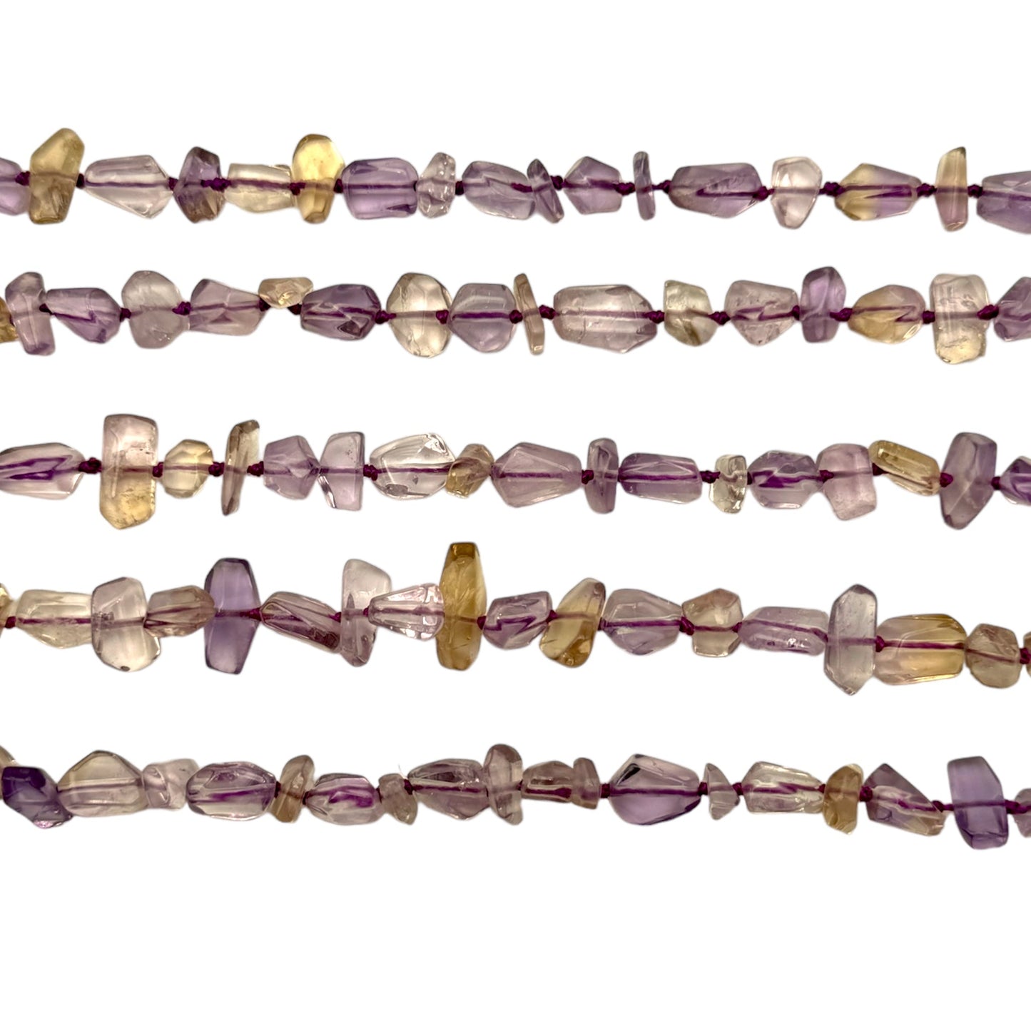 Fil en Améthyste-Citrine chauffée Amétrine forme aléatoire 7 x 10 mm - Foliesbijoux