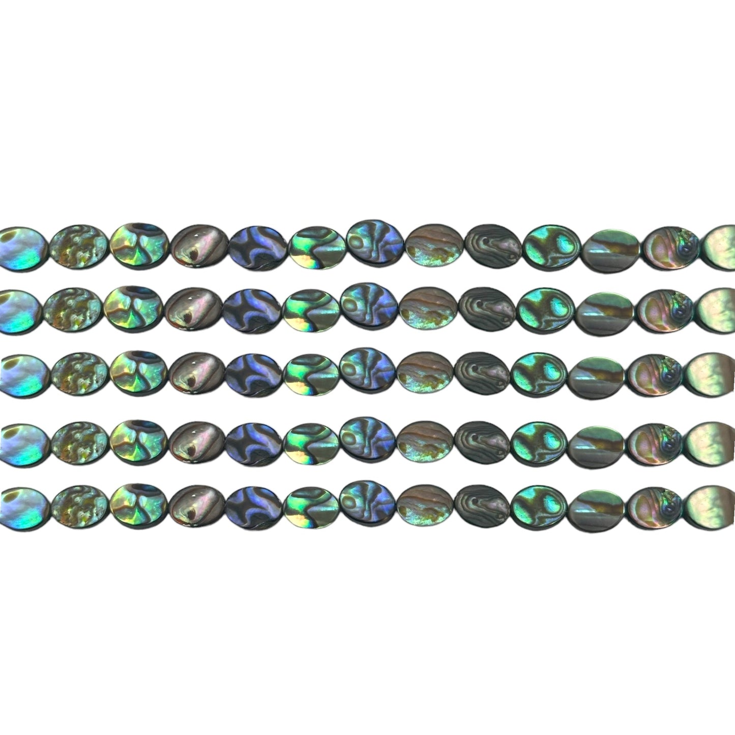 Fil de perles nacre abalone ovale 6x8 mm A - Foliesbijoux