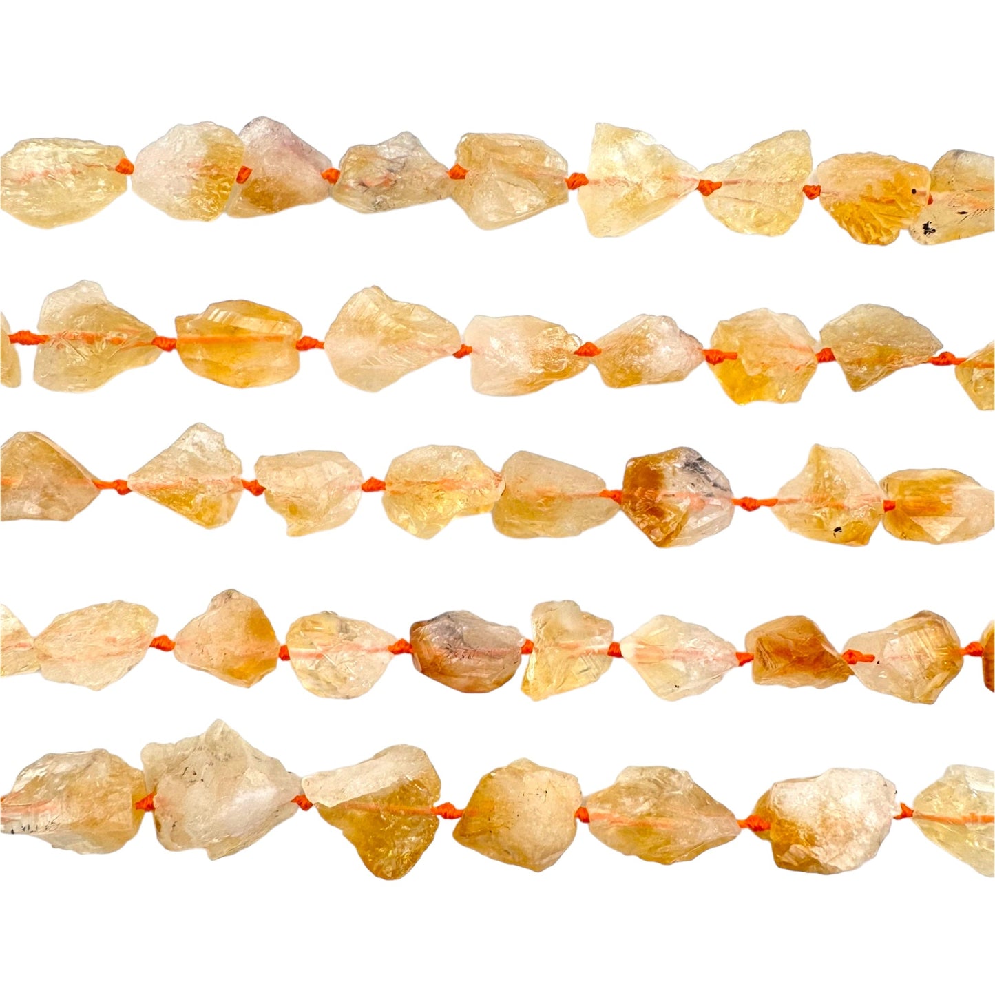 Fil pierre brutes en Citrine chauffée 13-17 mm - Foliesbijoux