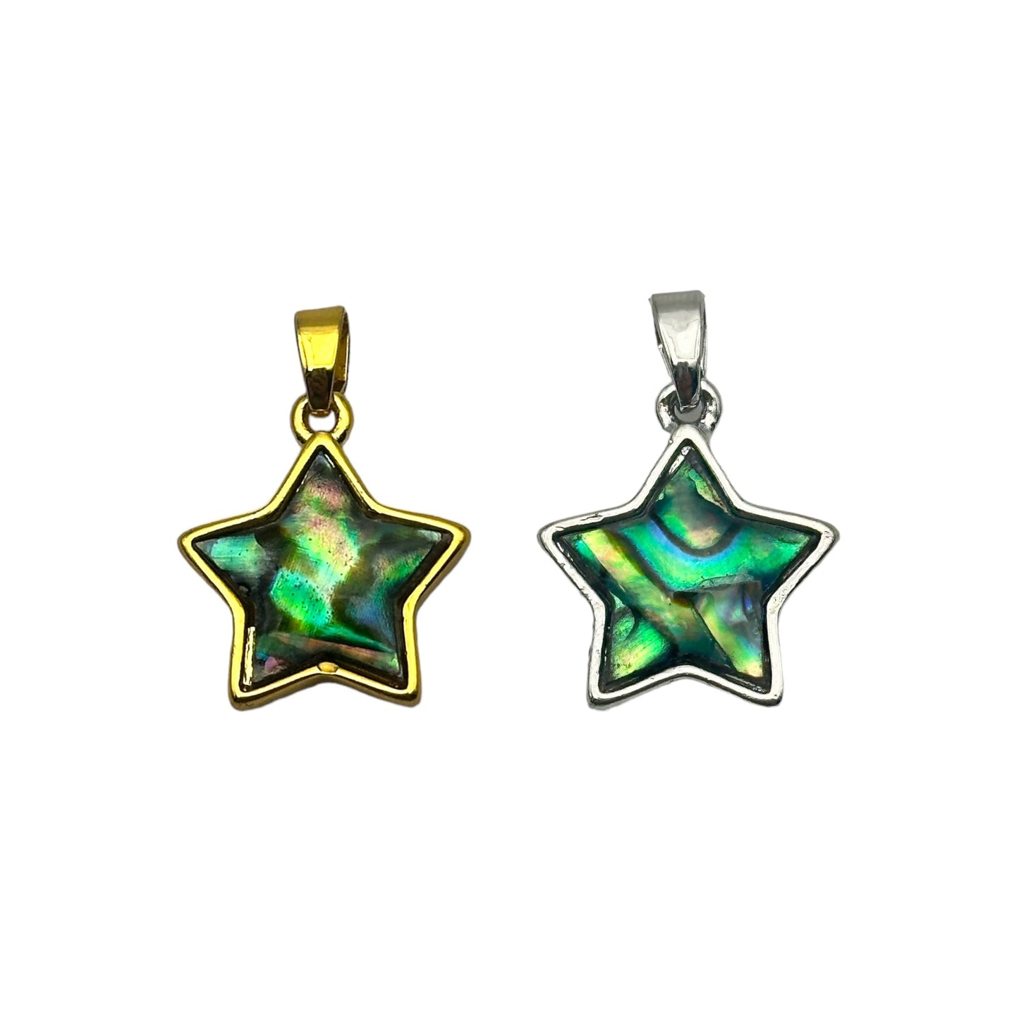 Pendentif nacre abalone etoile 1 x 1 cm - Foliesbijoux