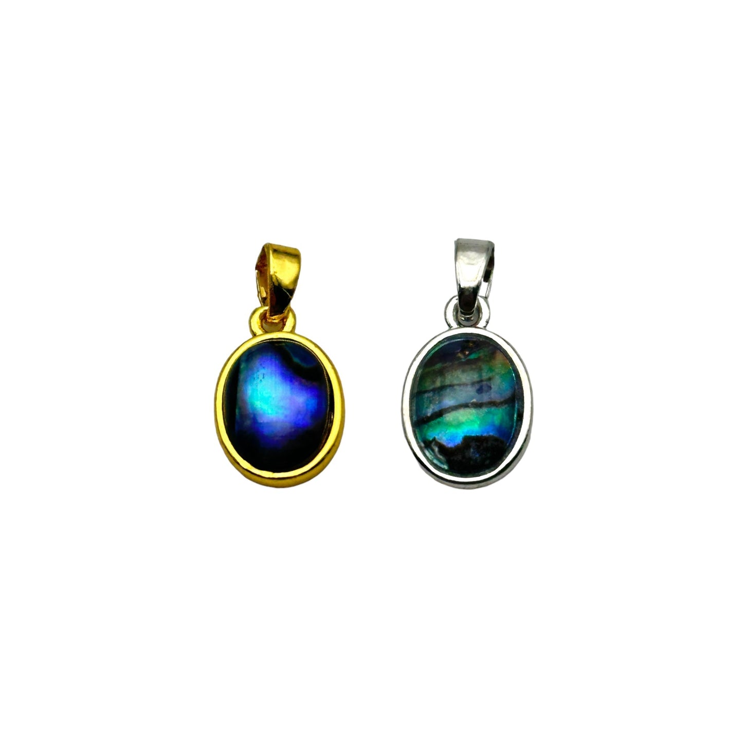 Pendentif nacre abalone ovale 1 x 1 cm - Foliesbijoux