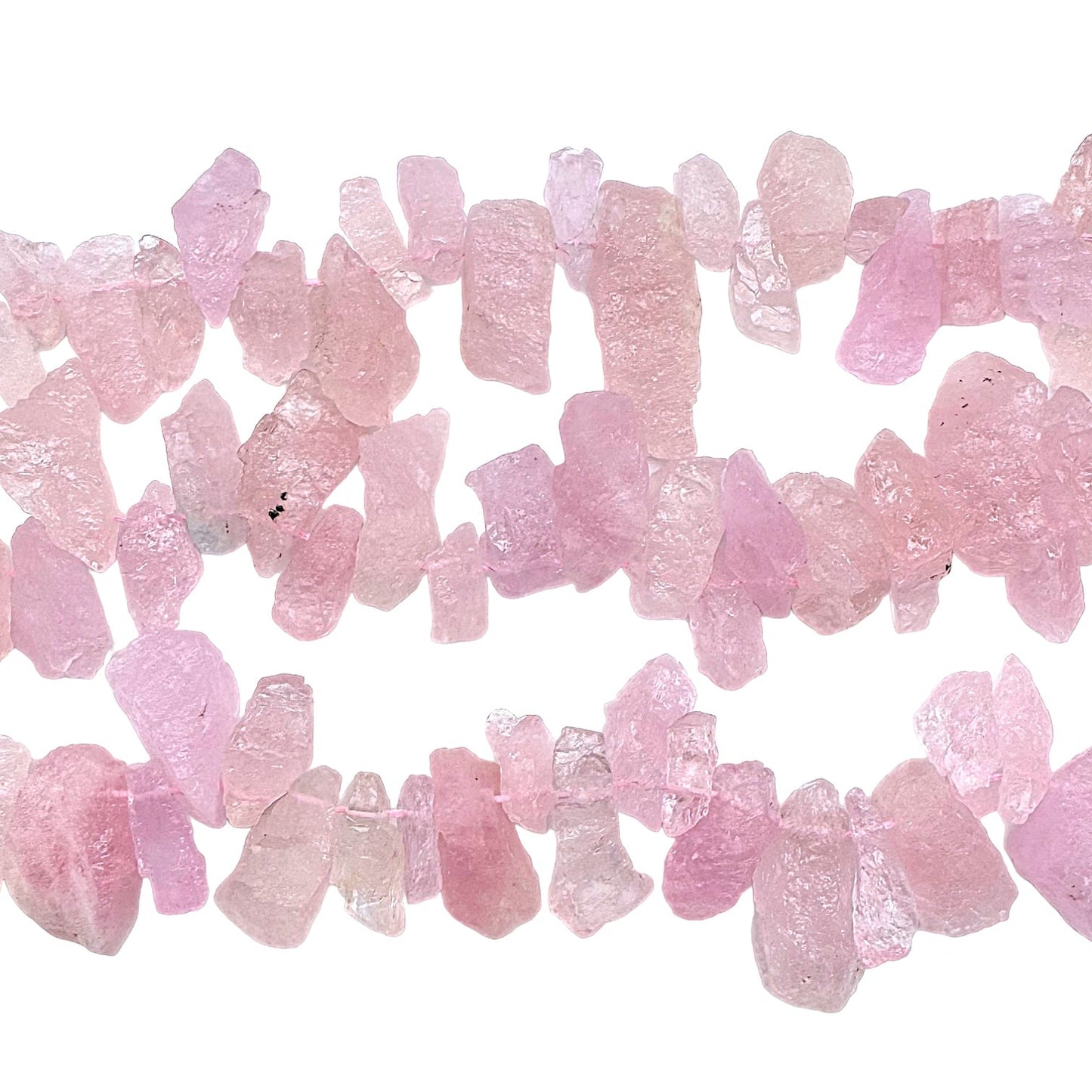 Fil de pierre brute Morganite/Beryl Rose - Foliesbijoux
