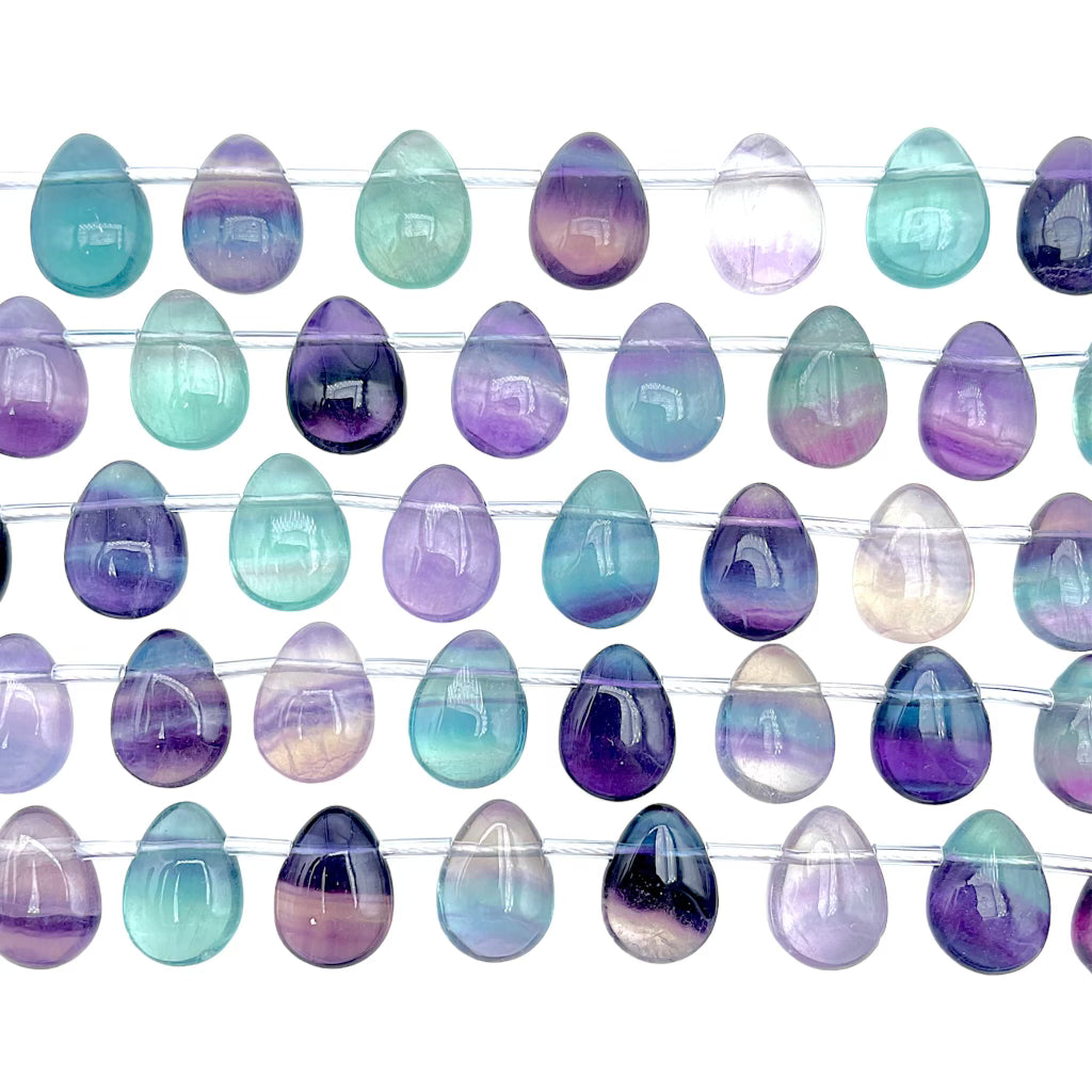 Fil goutte fluorine multicolore 10x14 mm - Foliesbijoux