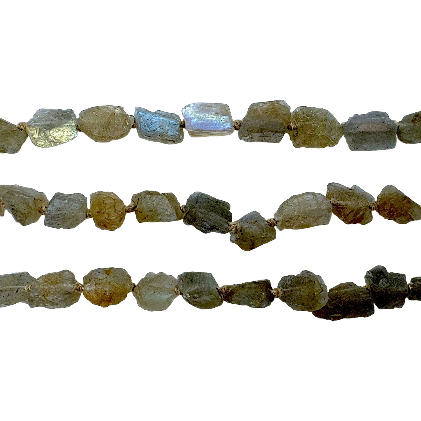 Fil de pierre brute Labradorite 7x10 mm - Foliesbijoux